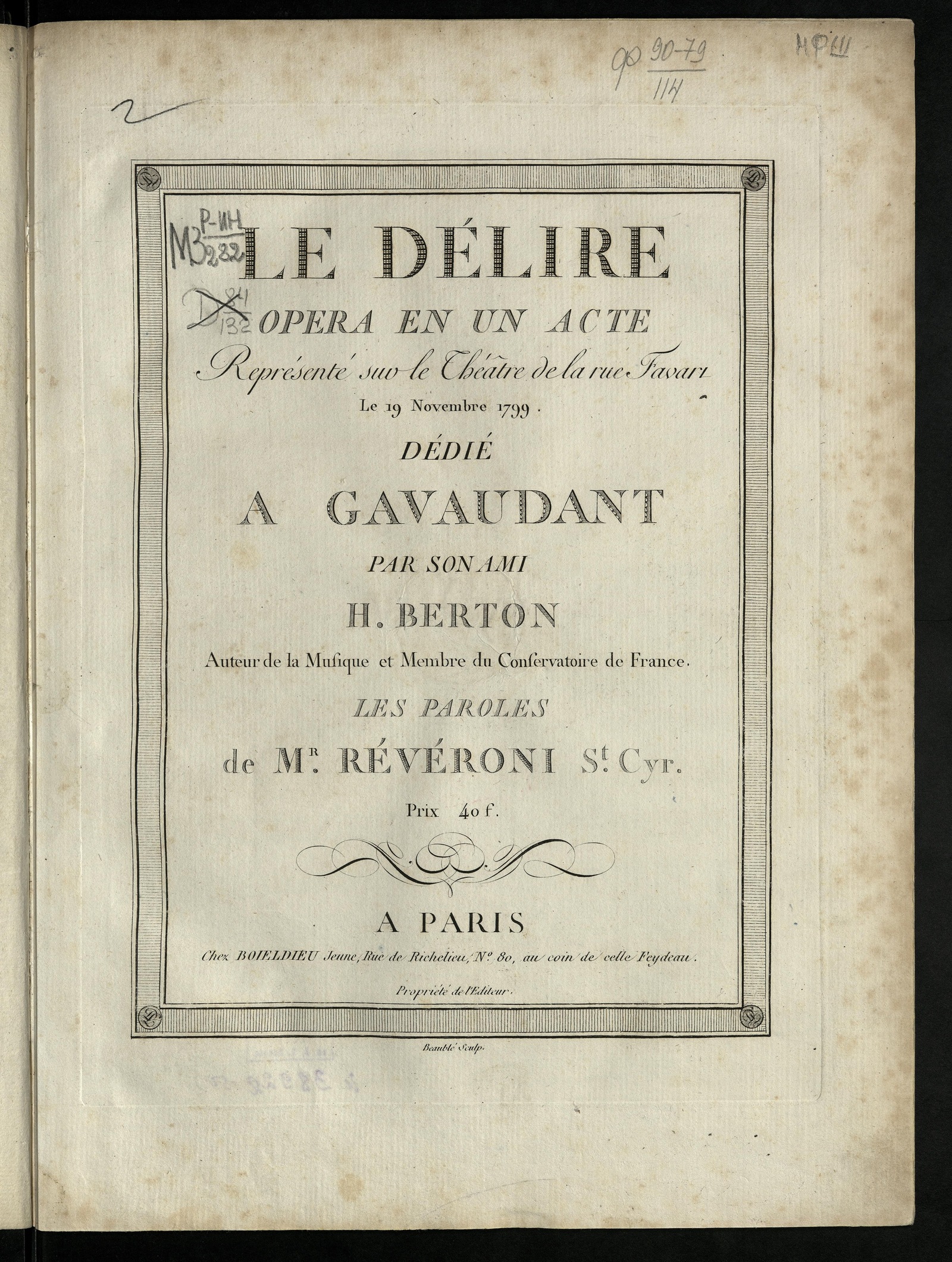 Изображение Le Délire: Opera en un acte