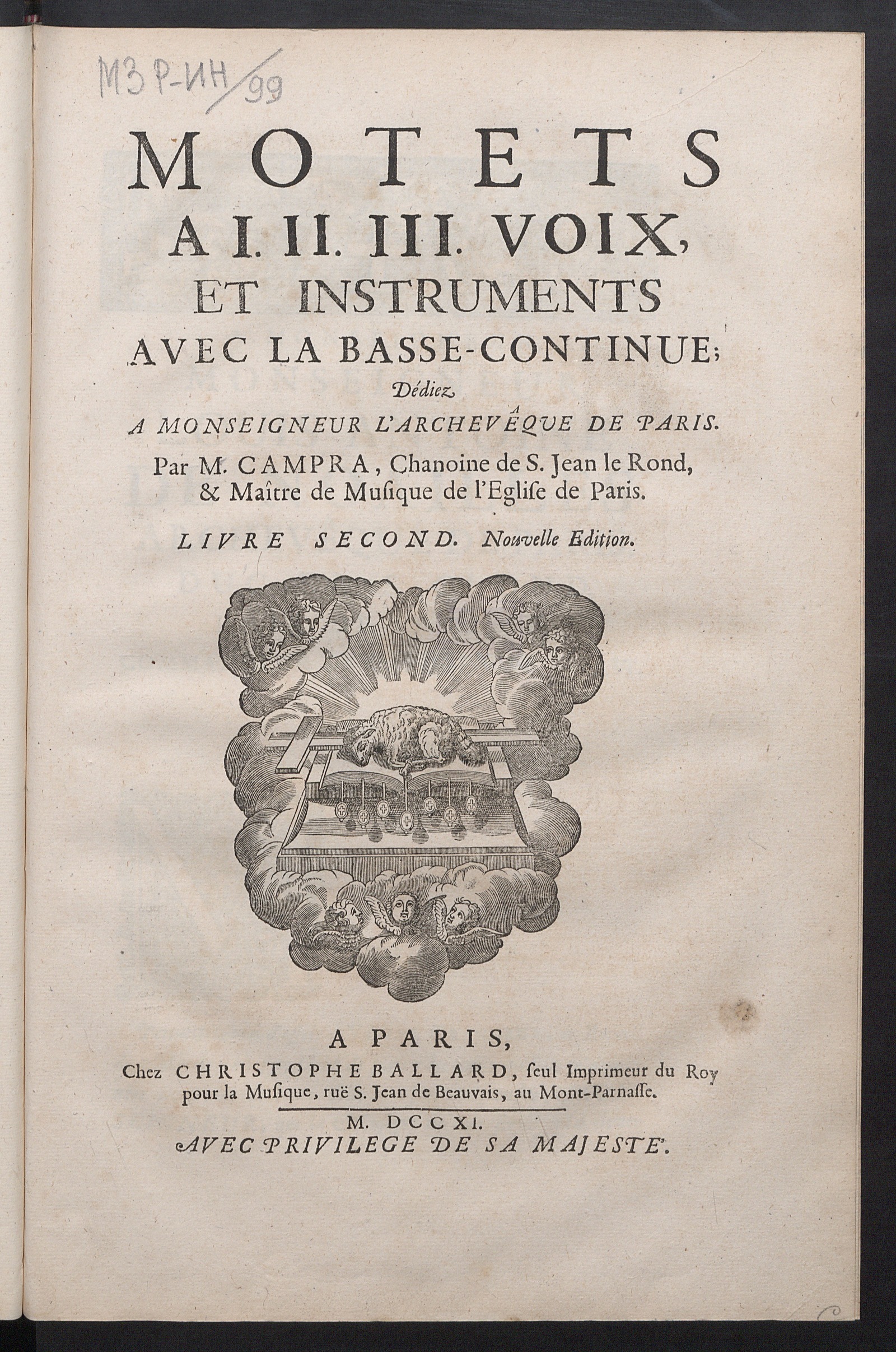 Изображение книги Motets: A I, II et III voix et instruments avec basse-continue: Livre second