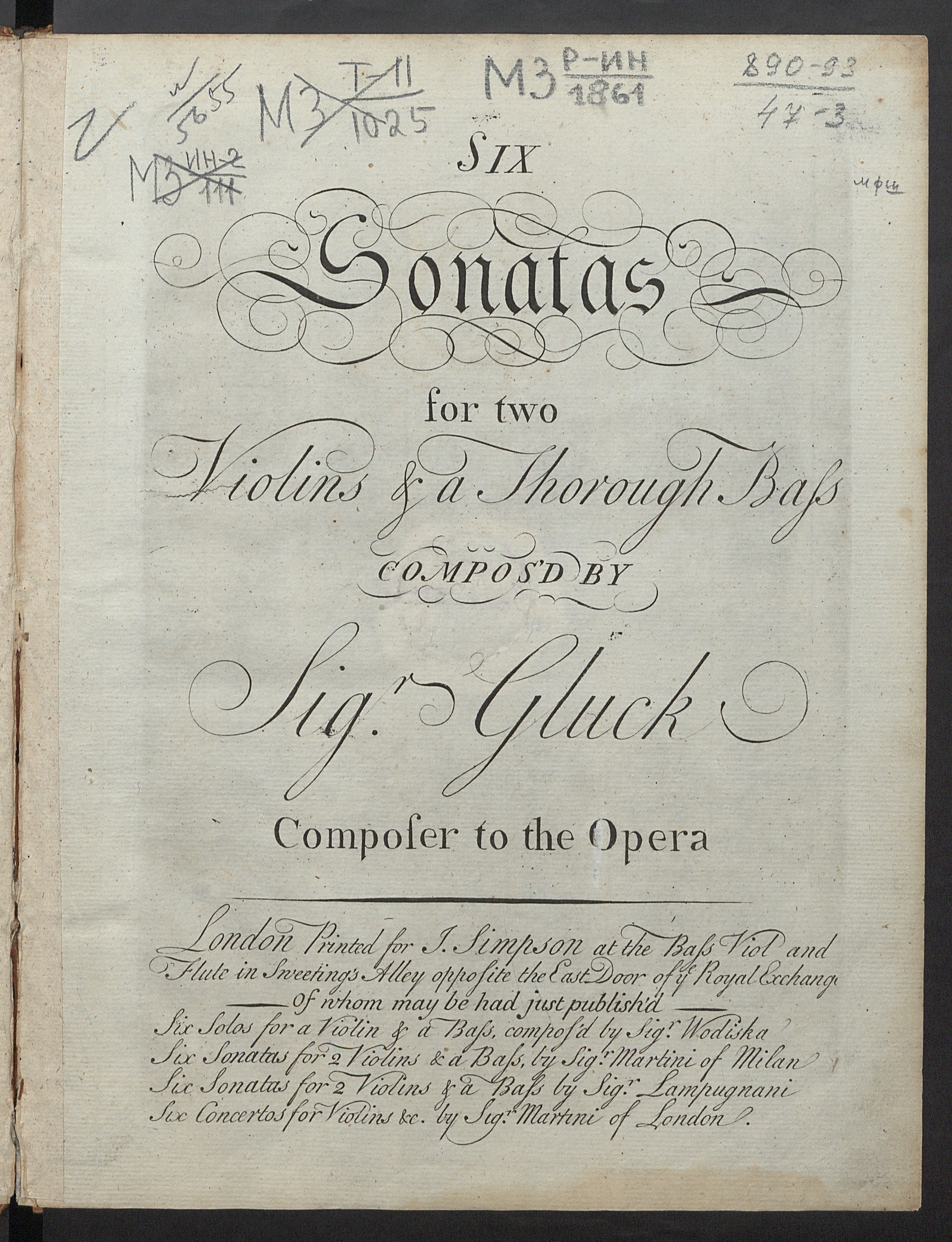 Изображение книги Six sonatas: For two violins & a thorough bass