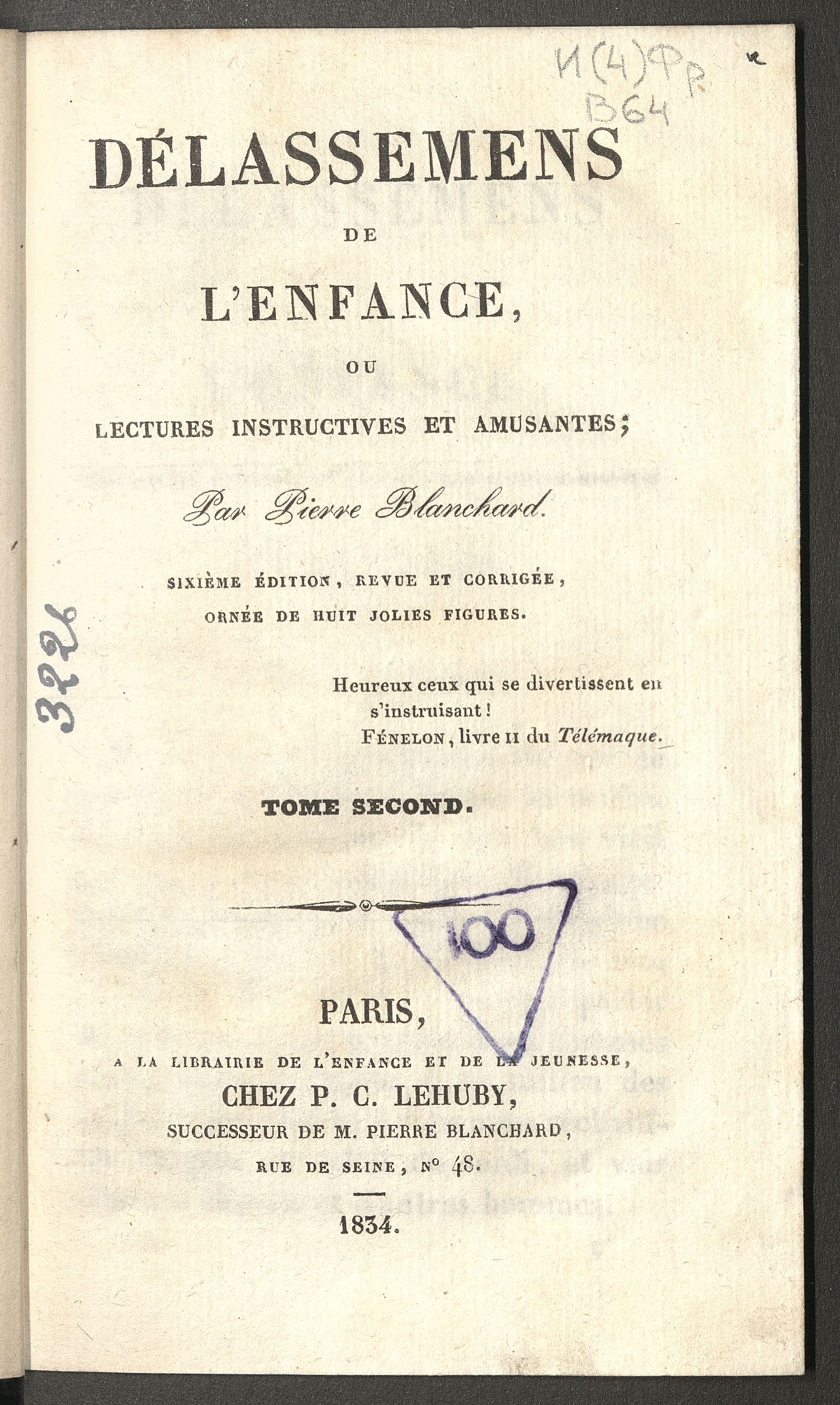 Изображение книги Délassemens de L'Enfance. Т. 2