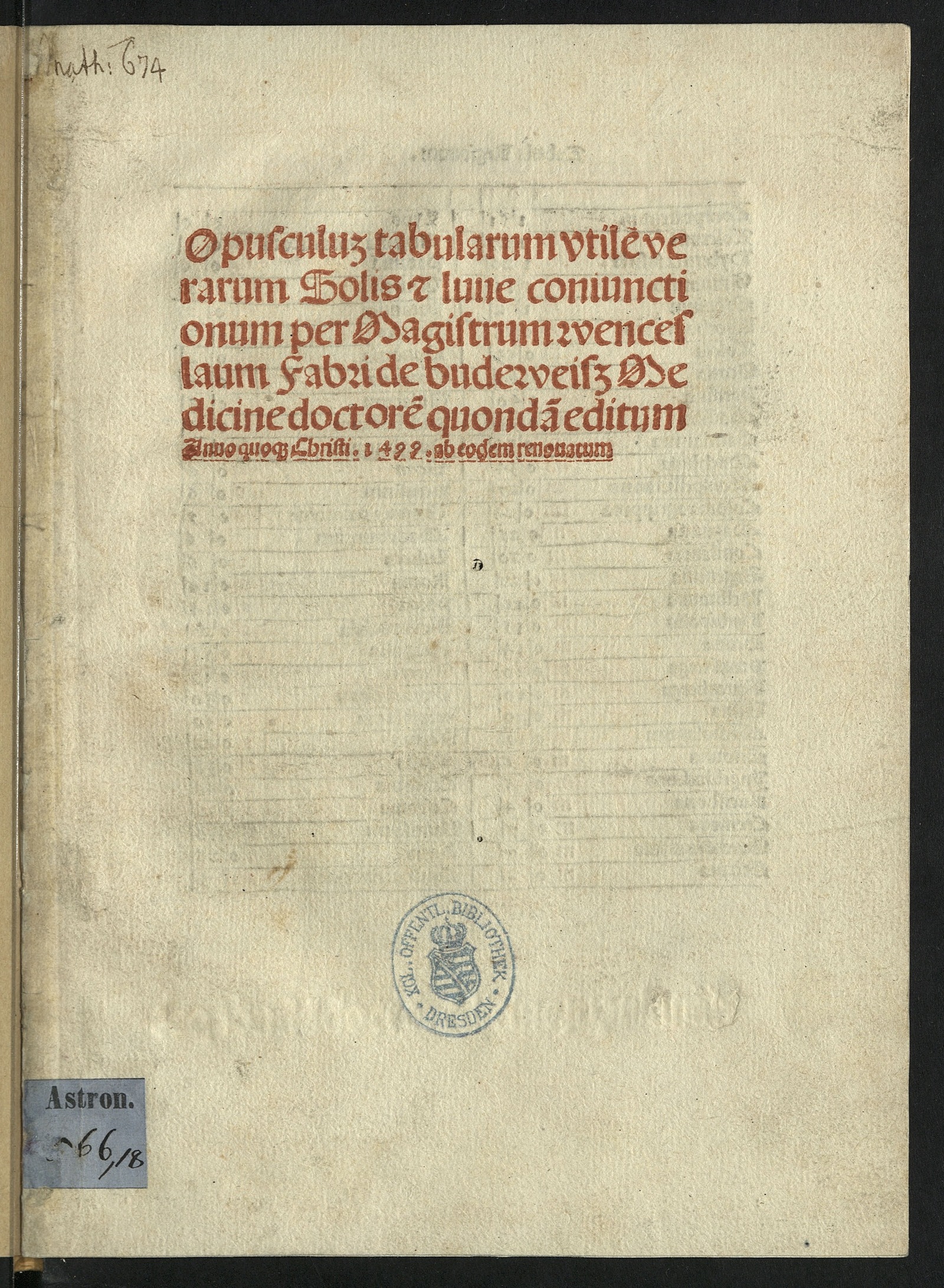 Изображение Tabulae Solis et Lunae coniunctionum