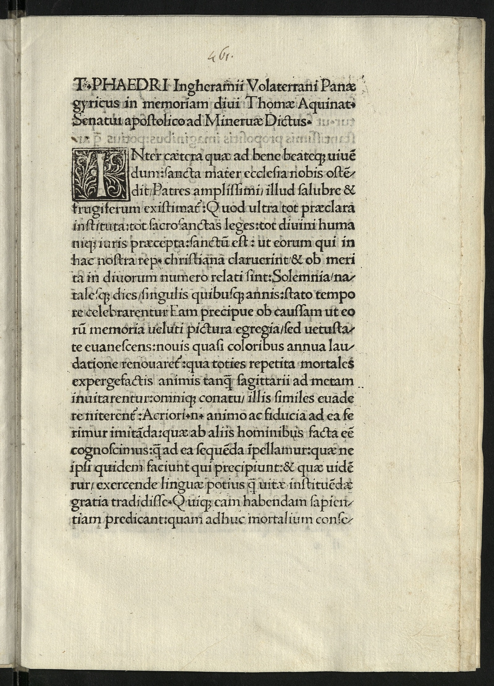 Изображение книги Panegyricus in memoriam divi Thomae Aquinatis