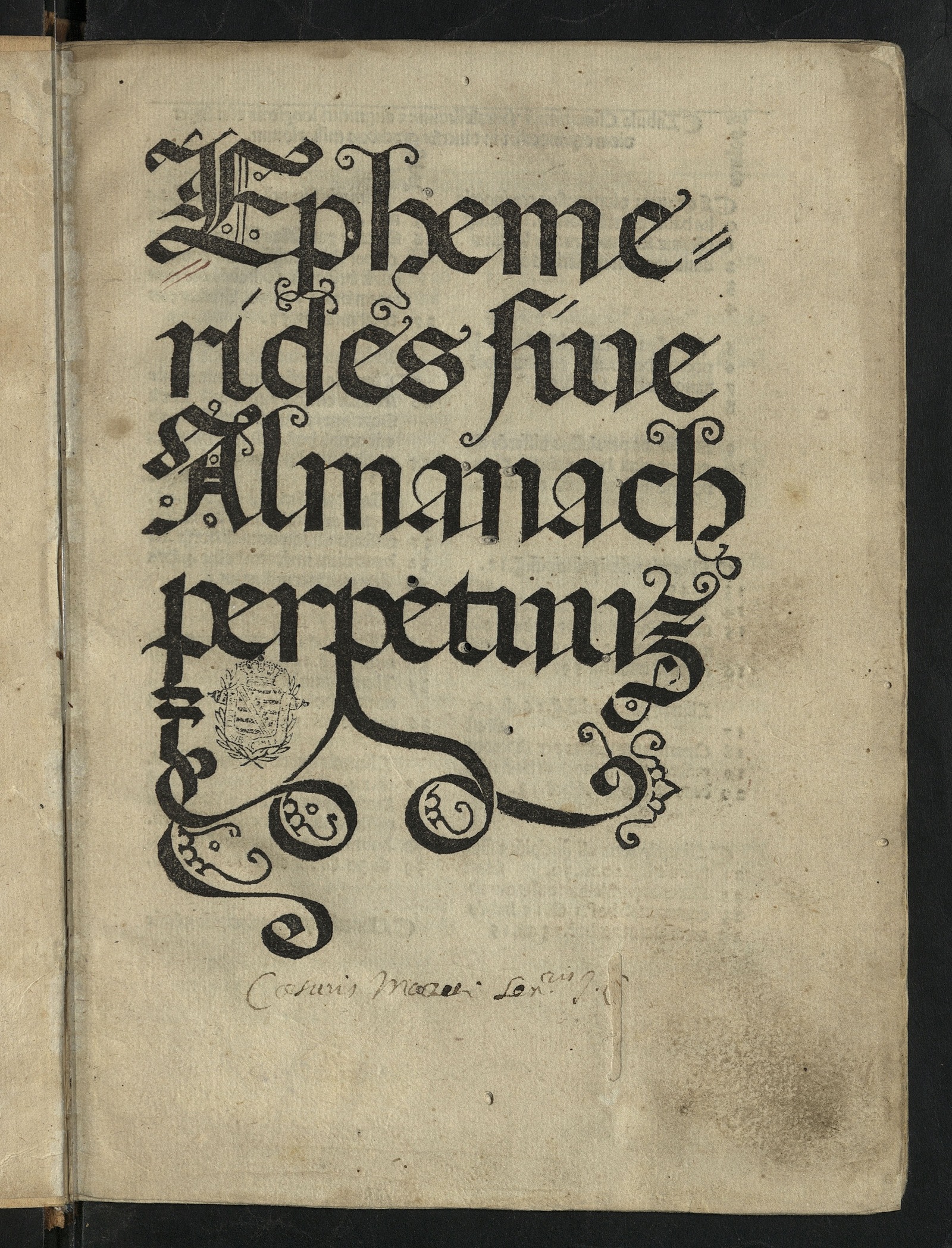 Изображение книги Ephemerides, sive Almanach perpetuum