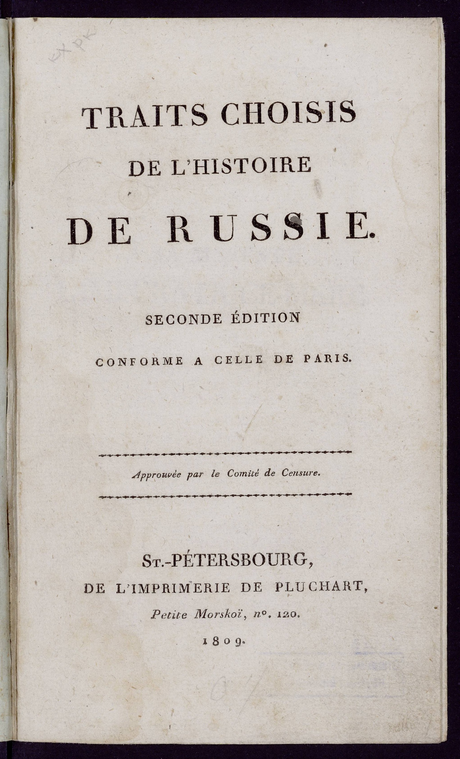 Изображение книги Traits choisis de l'histoire de Russie