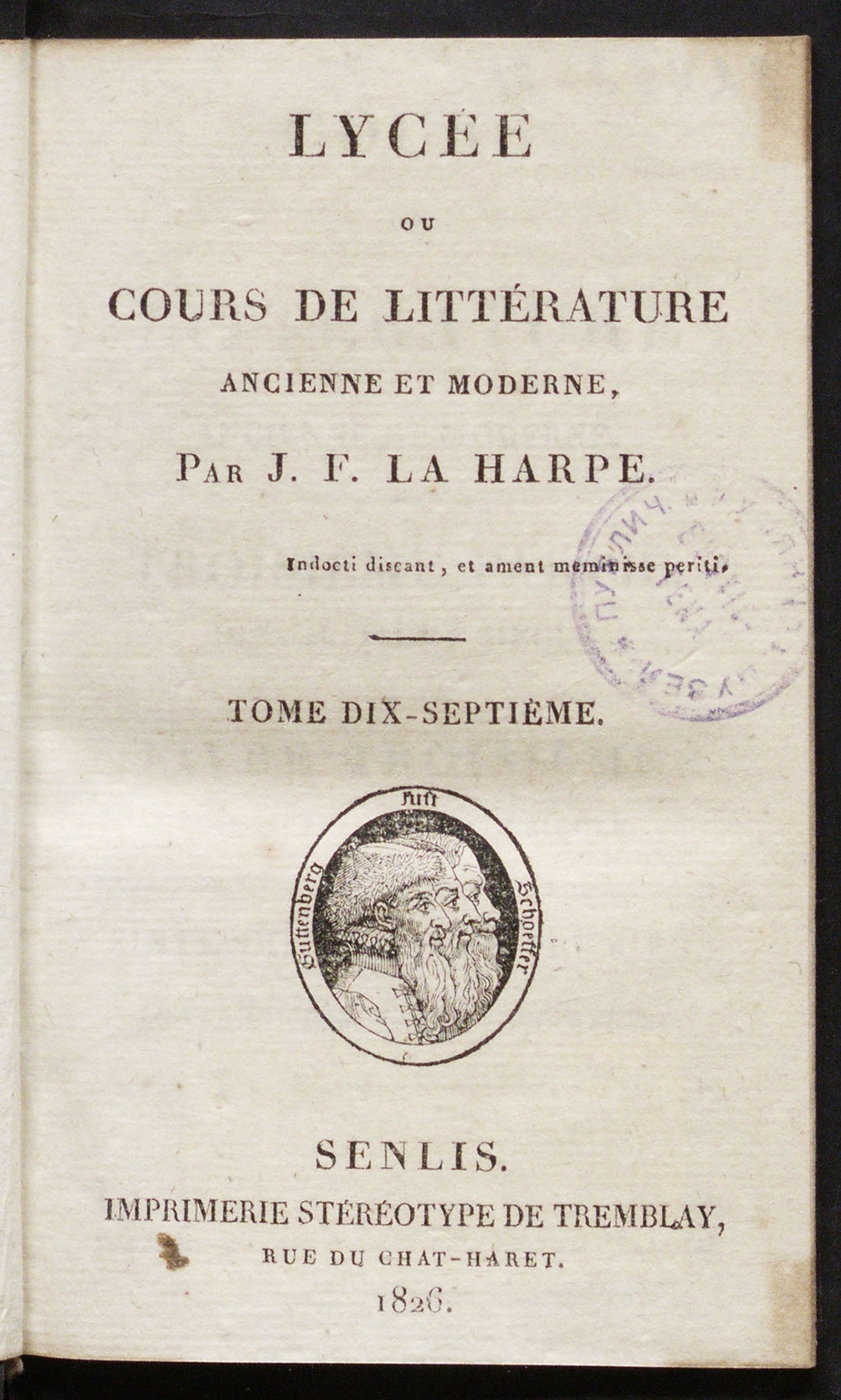 Изображение Lycée, ou Cours de littérature ancienne et moderne. T. 17. Philosophie du dix-huitième siècle