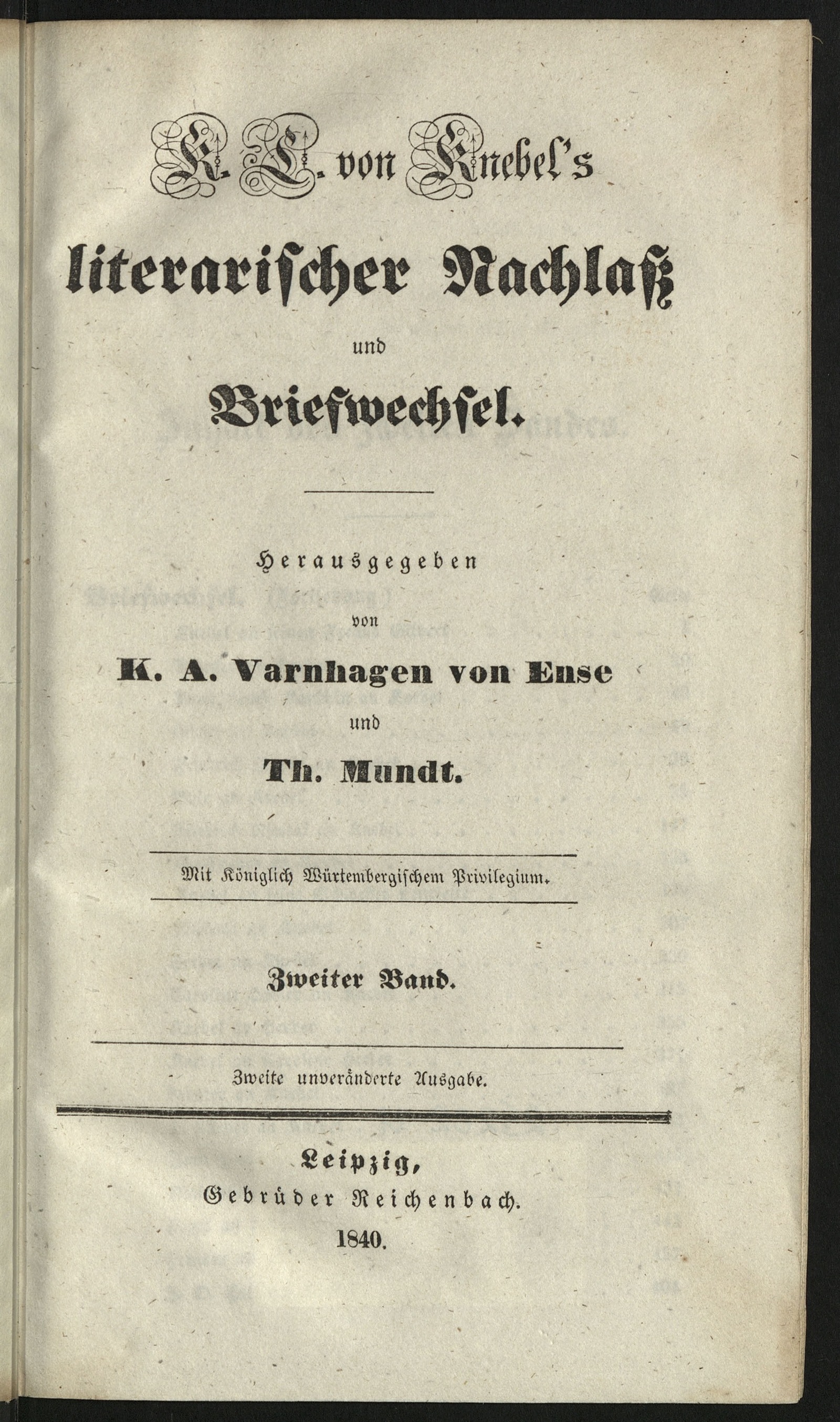 Изображение K. L. von Knebel's literarischer Nachlass und Briefwechsel. Band 2