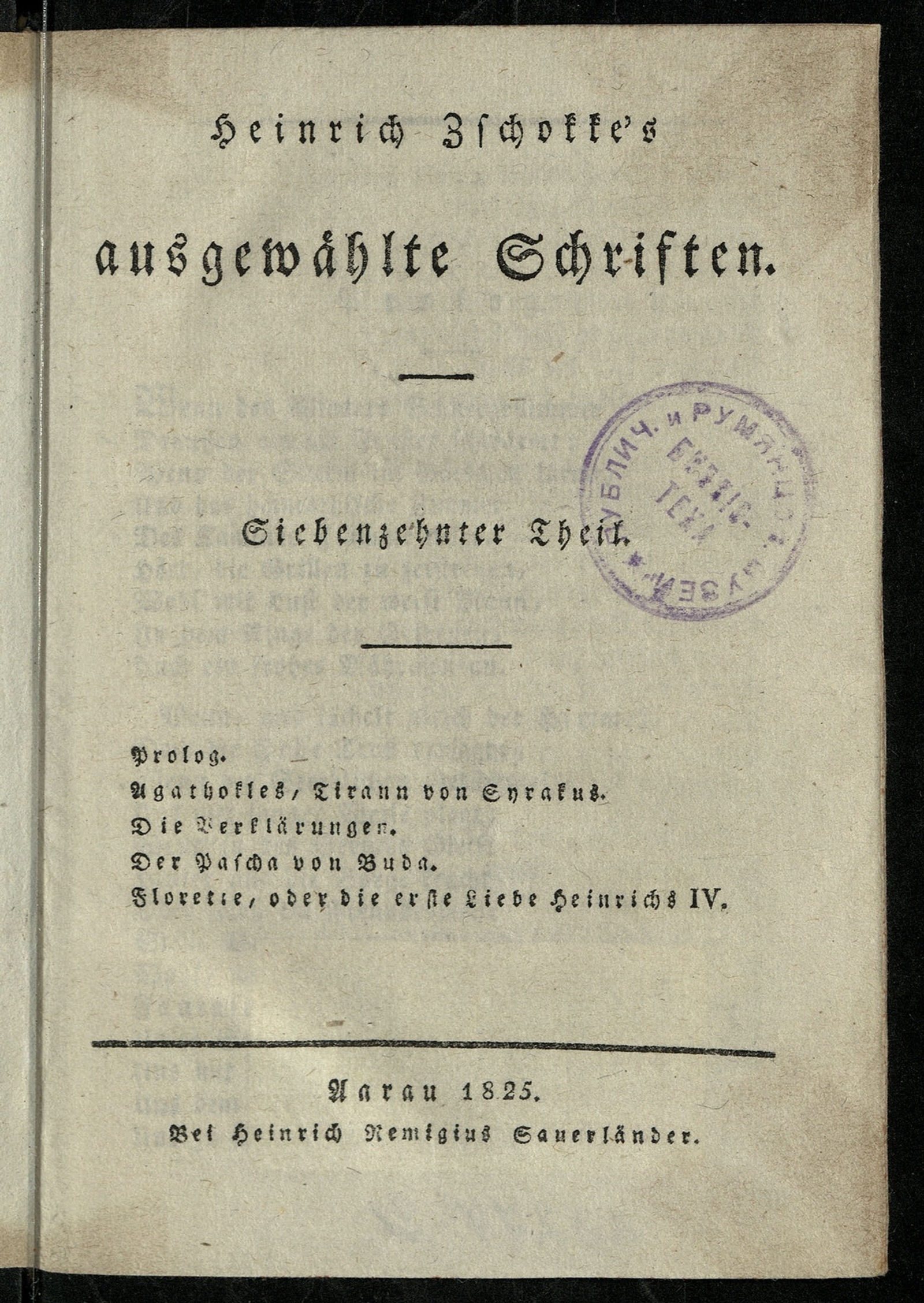 Изображение Heinrich Zschokke's ausgewählte Schriften. Th. 17. Prolog