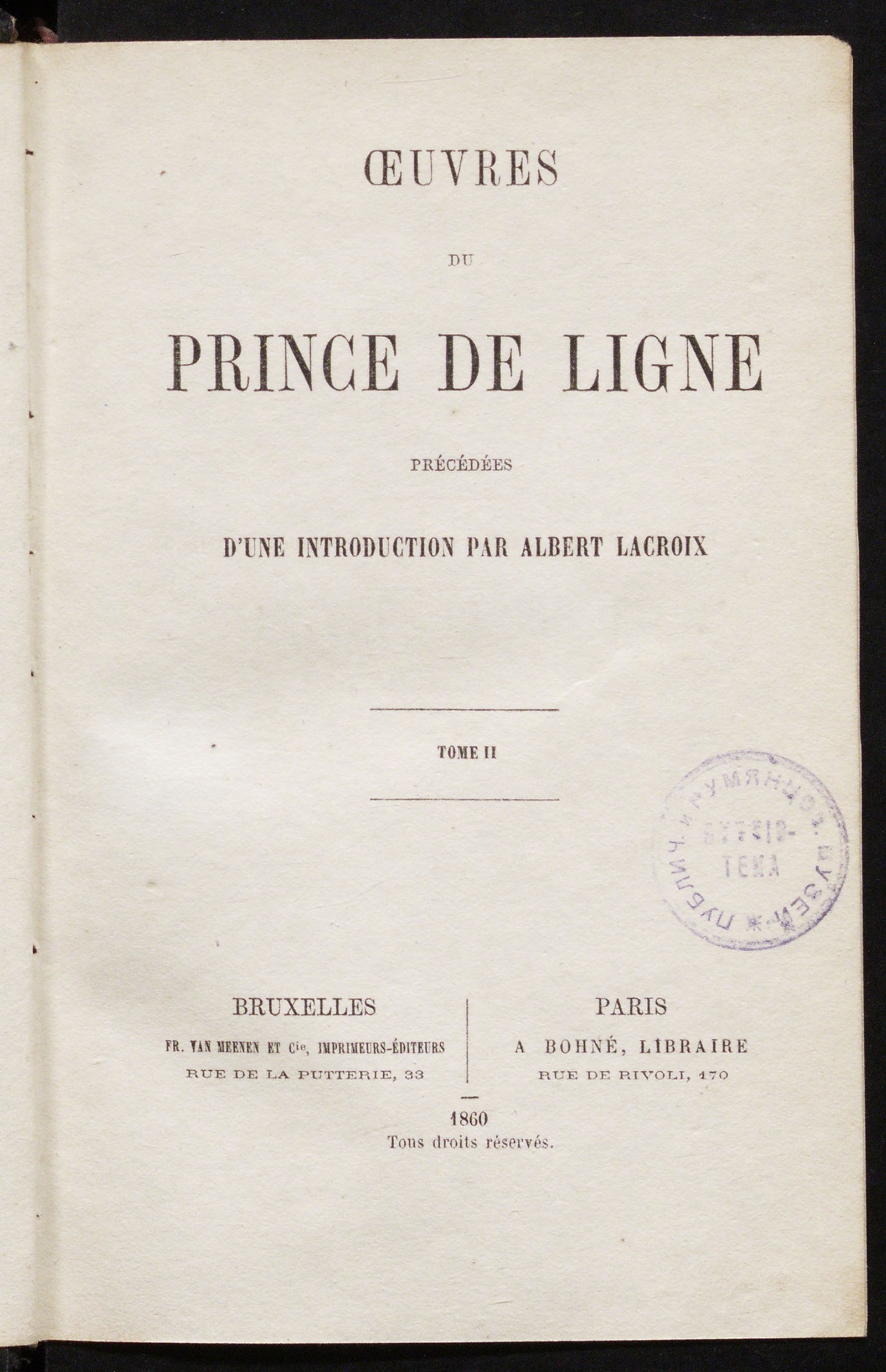 Изображение Œuvres du Prince de Ligne. T. 2