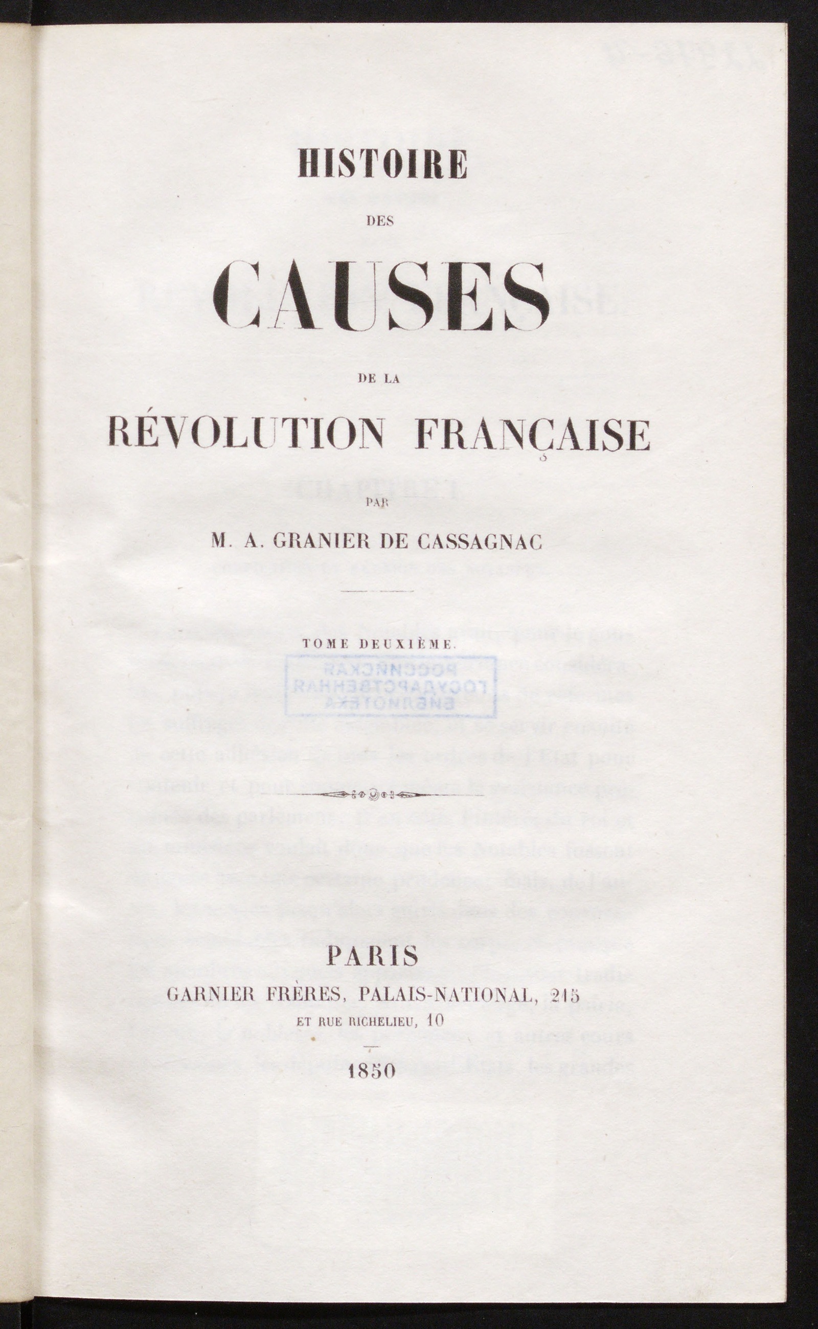 Изображение книги Histoire des causes de la Révolution française. T. 2