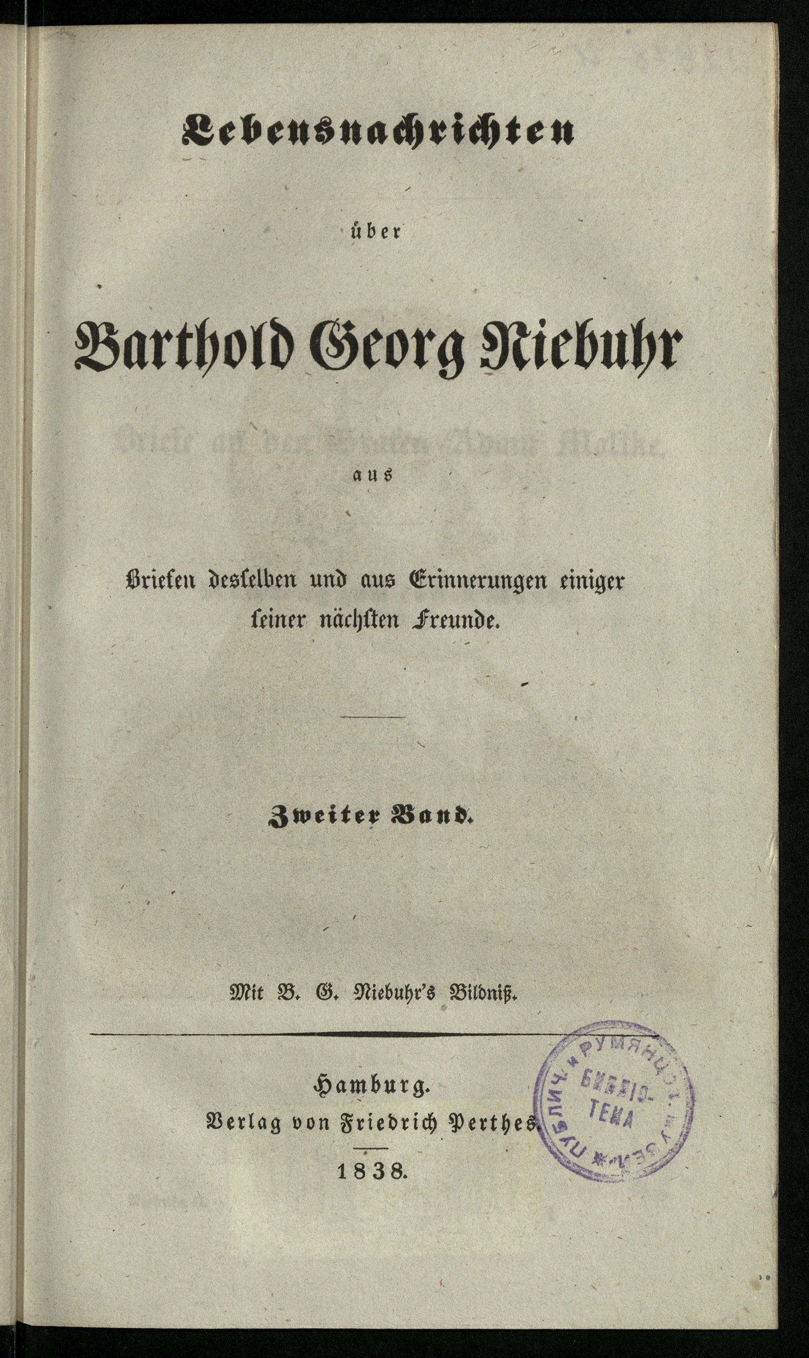 Изображение Lebensnachrichten über Barthold Georg Niebuhr. Bd. 2