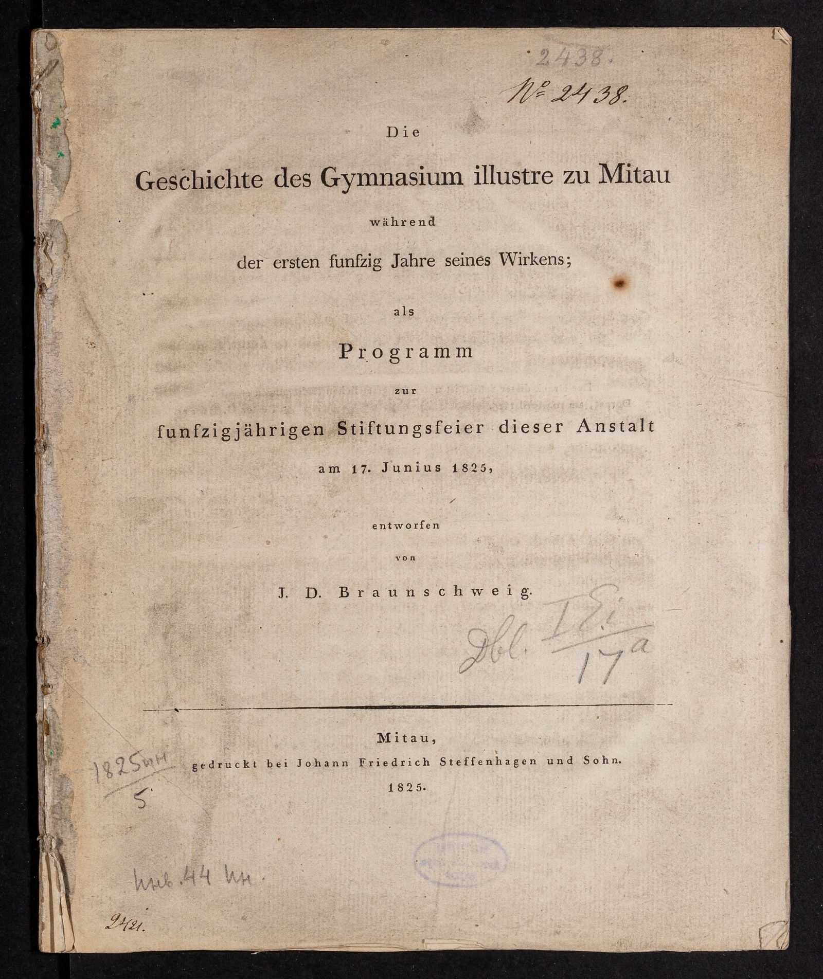 Изображение книги Die Geschichte des Gymnasium illustre zu Mitau während der ersten funfzig Jahre seines Wirkens
