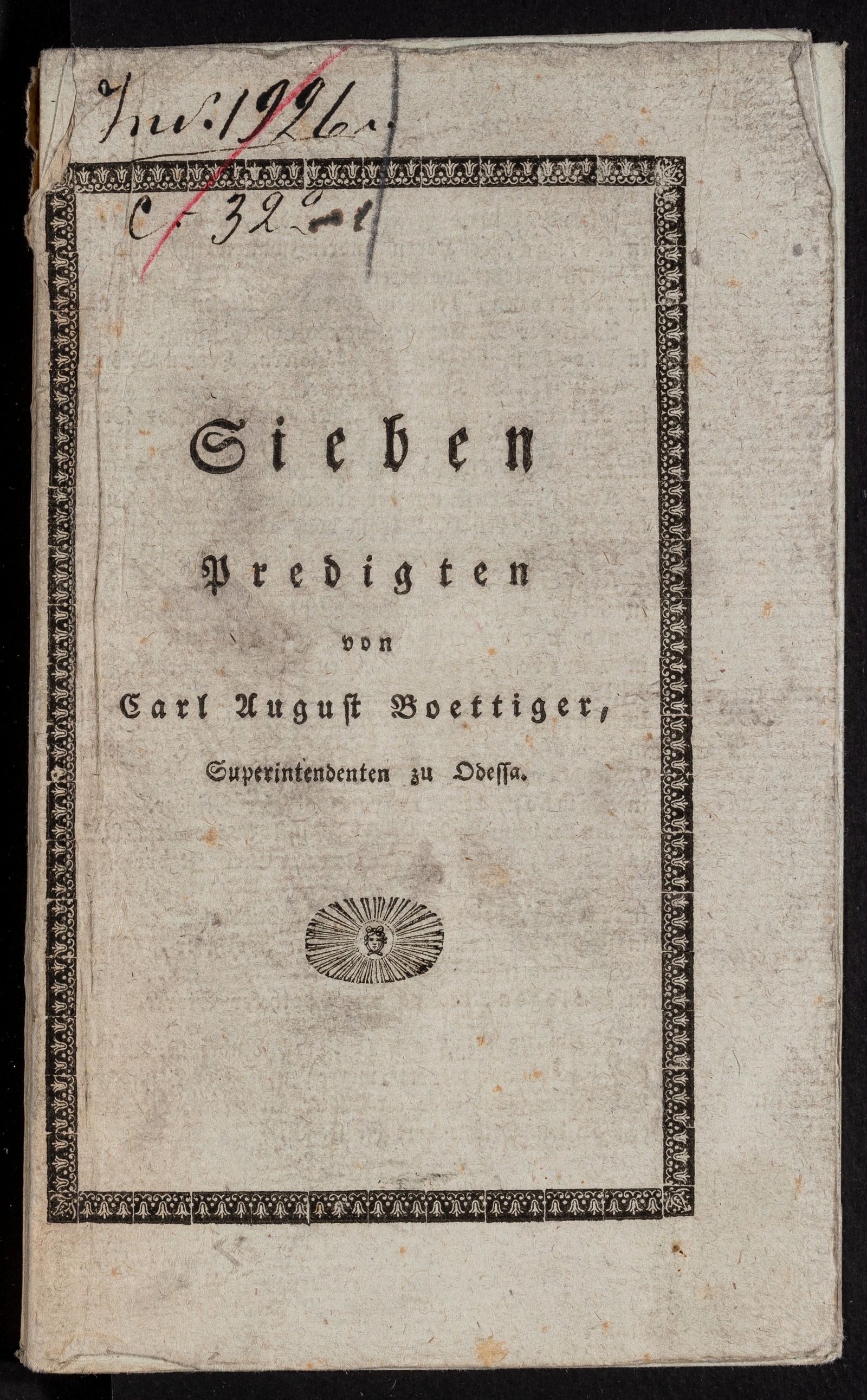 Изображение книги Einige Predigten von Karl August Böttiger. Erster Heft