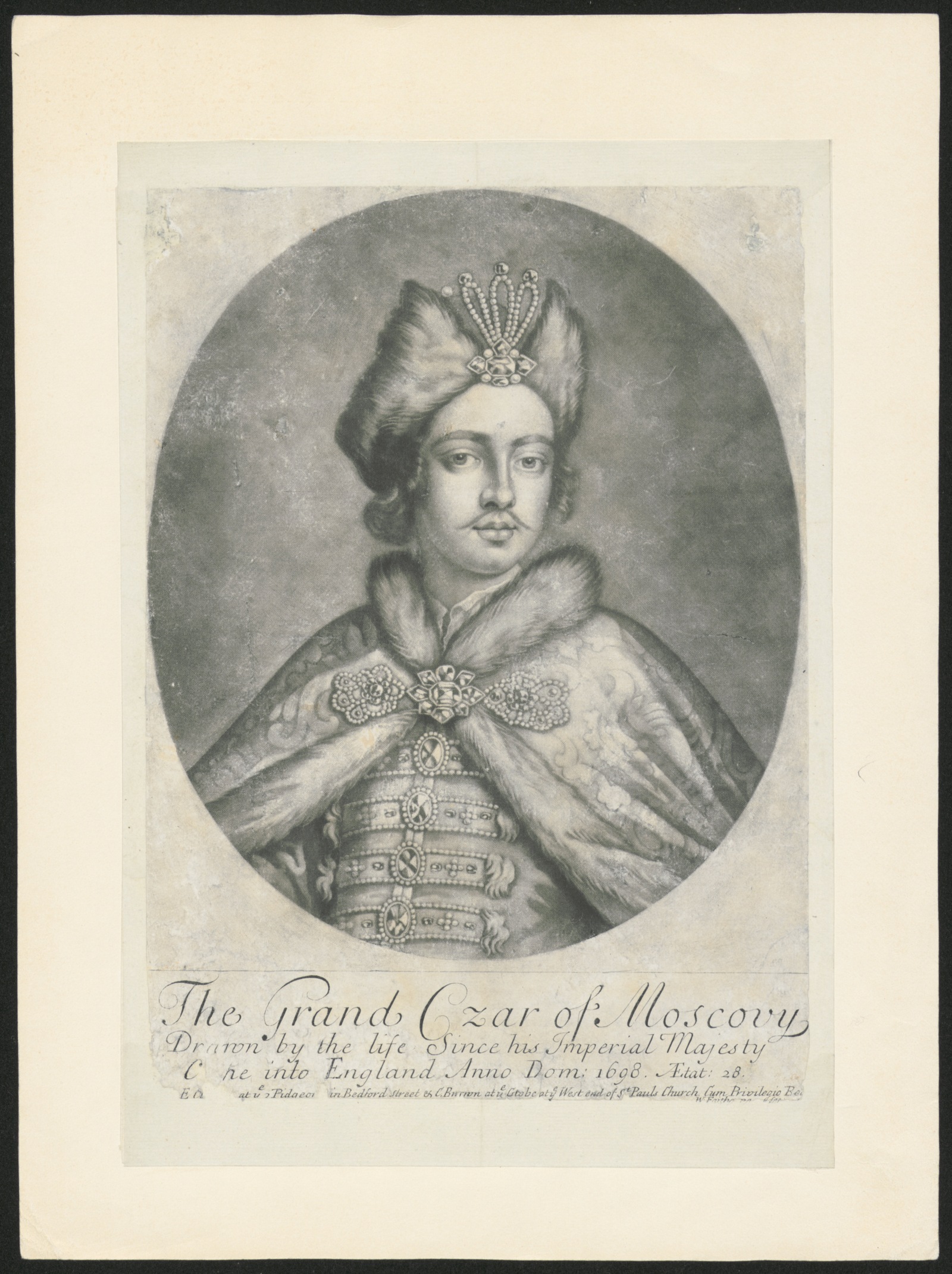 Изображение книги The Grand Czar of Moscovy Drawn by the life Since his Imperial Majesty Came into England Anno Dom: 1698