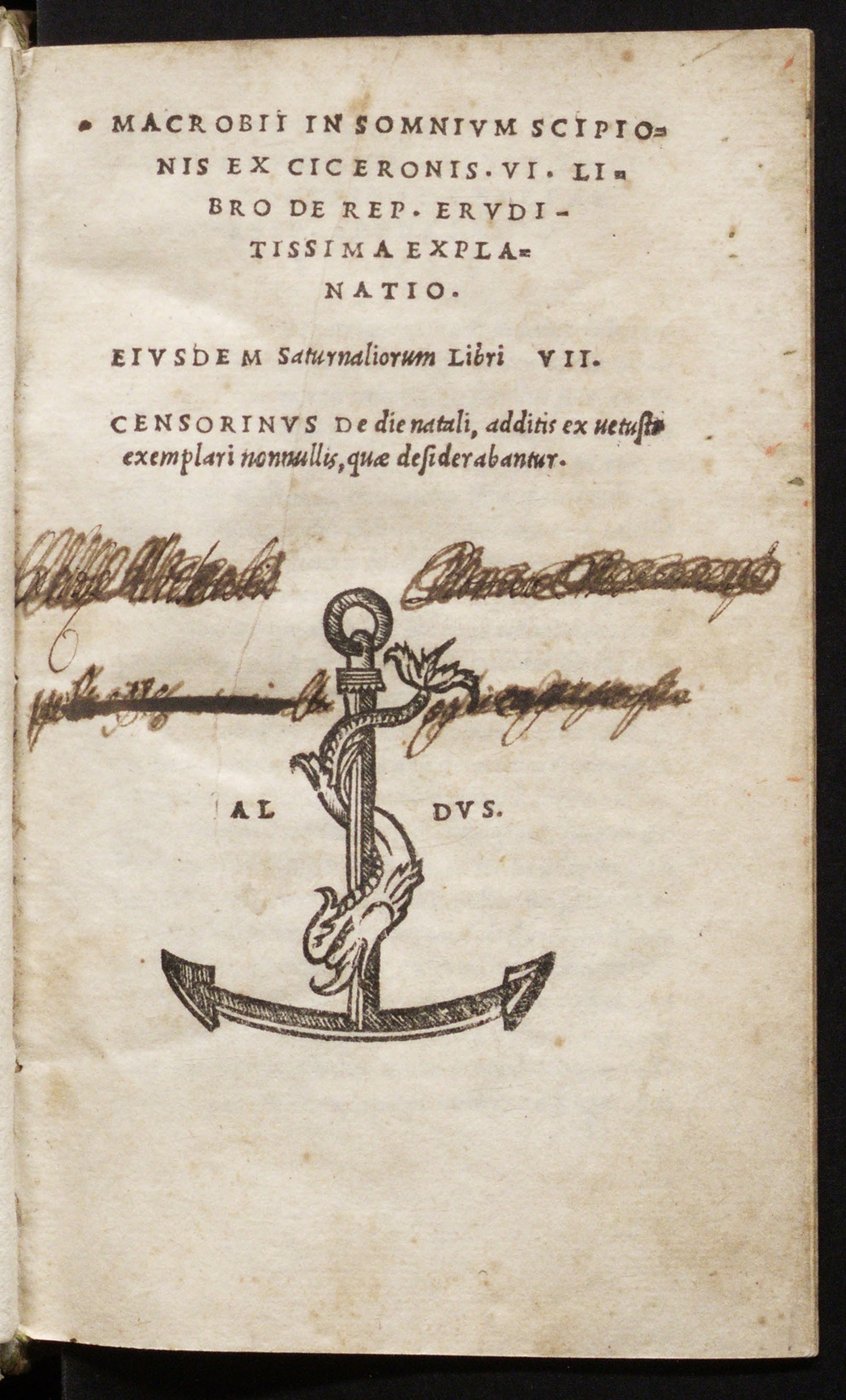 Изображение книги Macrobii In Somnium Scipionis ex Ciceronis. VI. libro de Rep. eruditissima explanatio