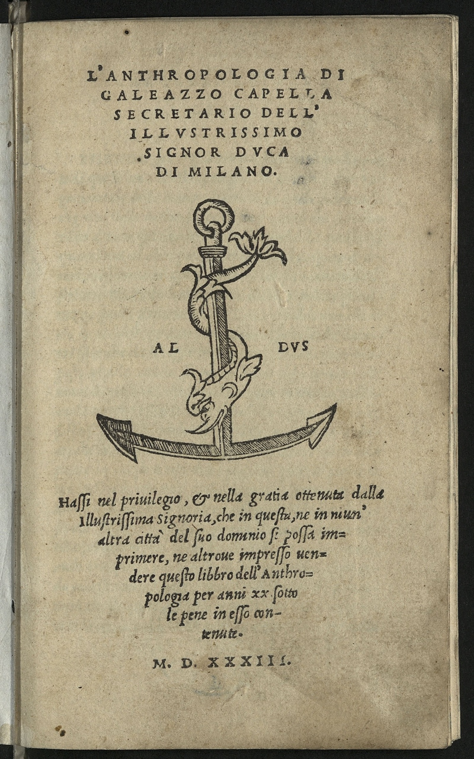 Изображение L'anthropologia di Galeazzo Capella secretario dell'illustrissimo signor duca di Milano
