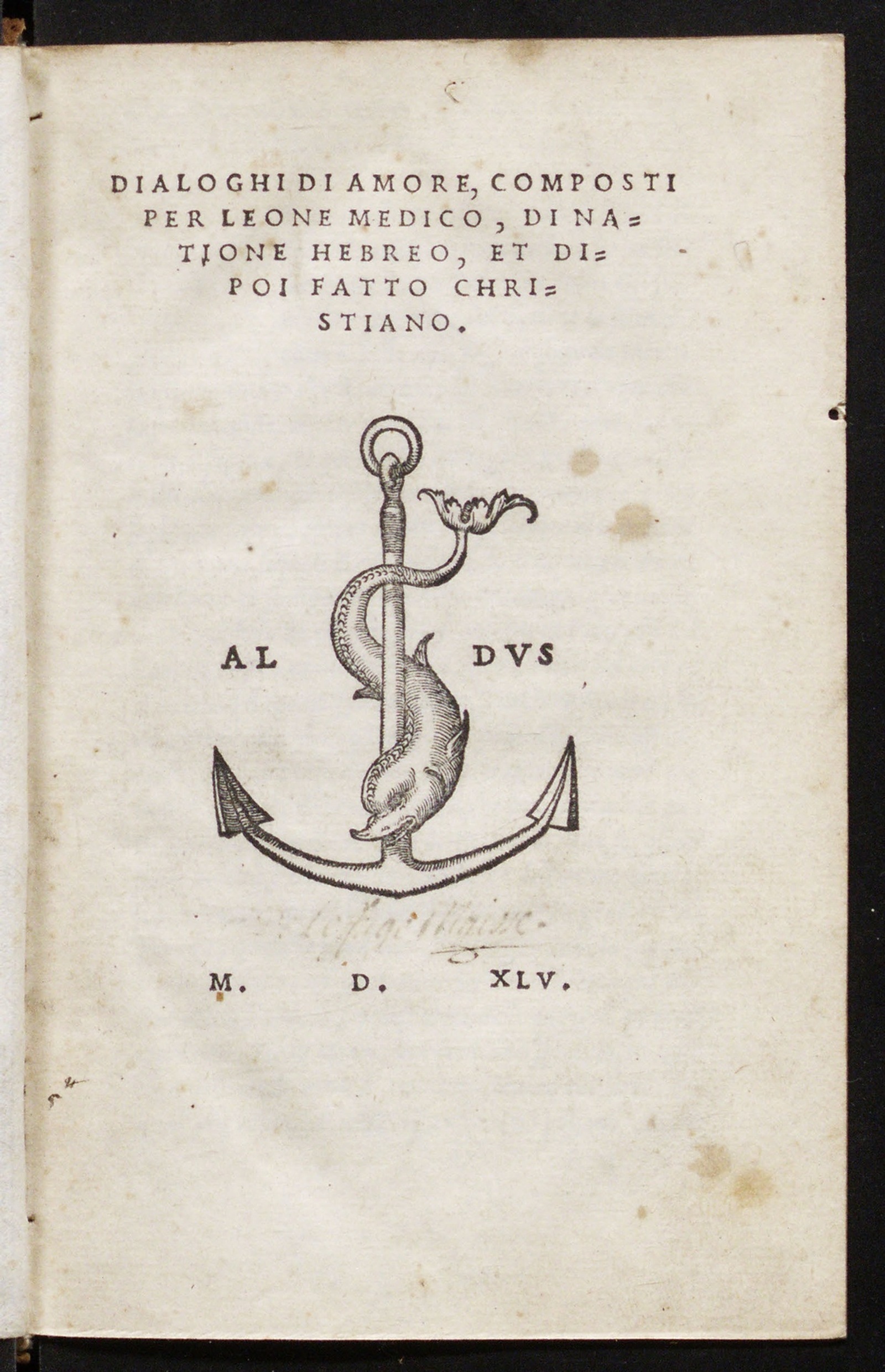 Изображение книги Dialoghi di amore, composti per Leone medico, di natione hebreo, et dipoi fatto christiano