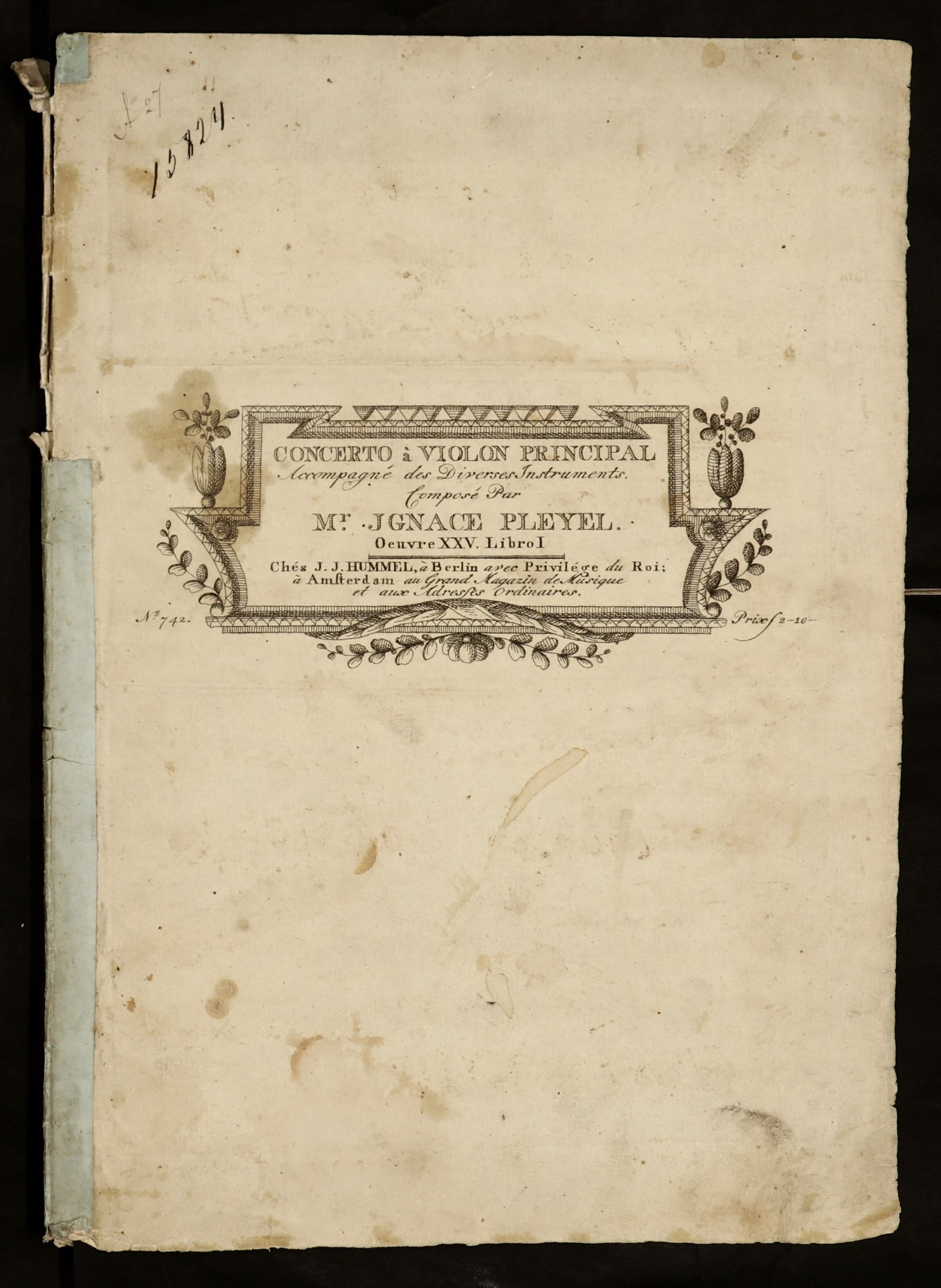 Изображение книги Concerto 1-er : [D] : à violon principal accompagné des diverses instruments : Oeuvre XXV. Libro I