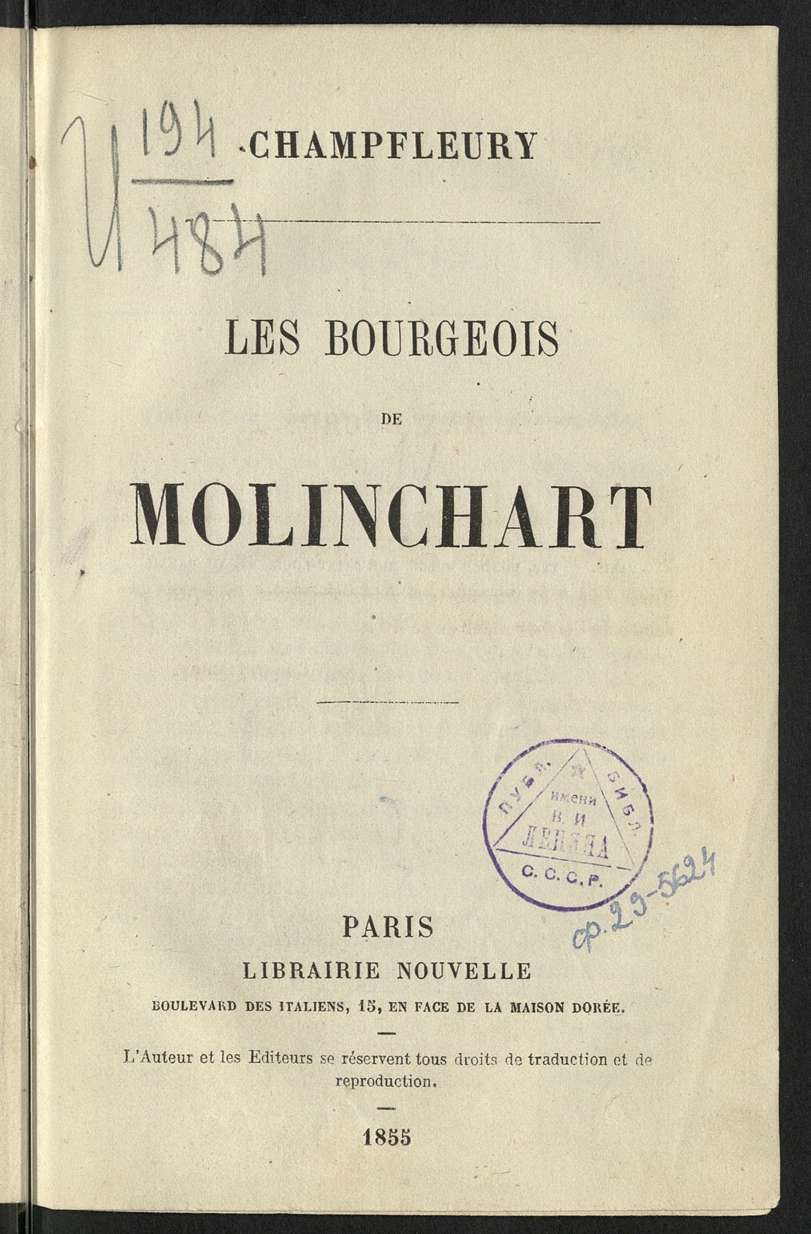 Изображение книги Les bourgeois de Molinchart