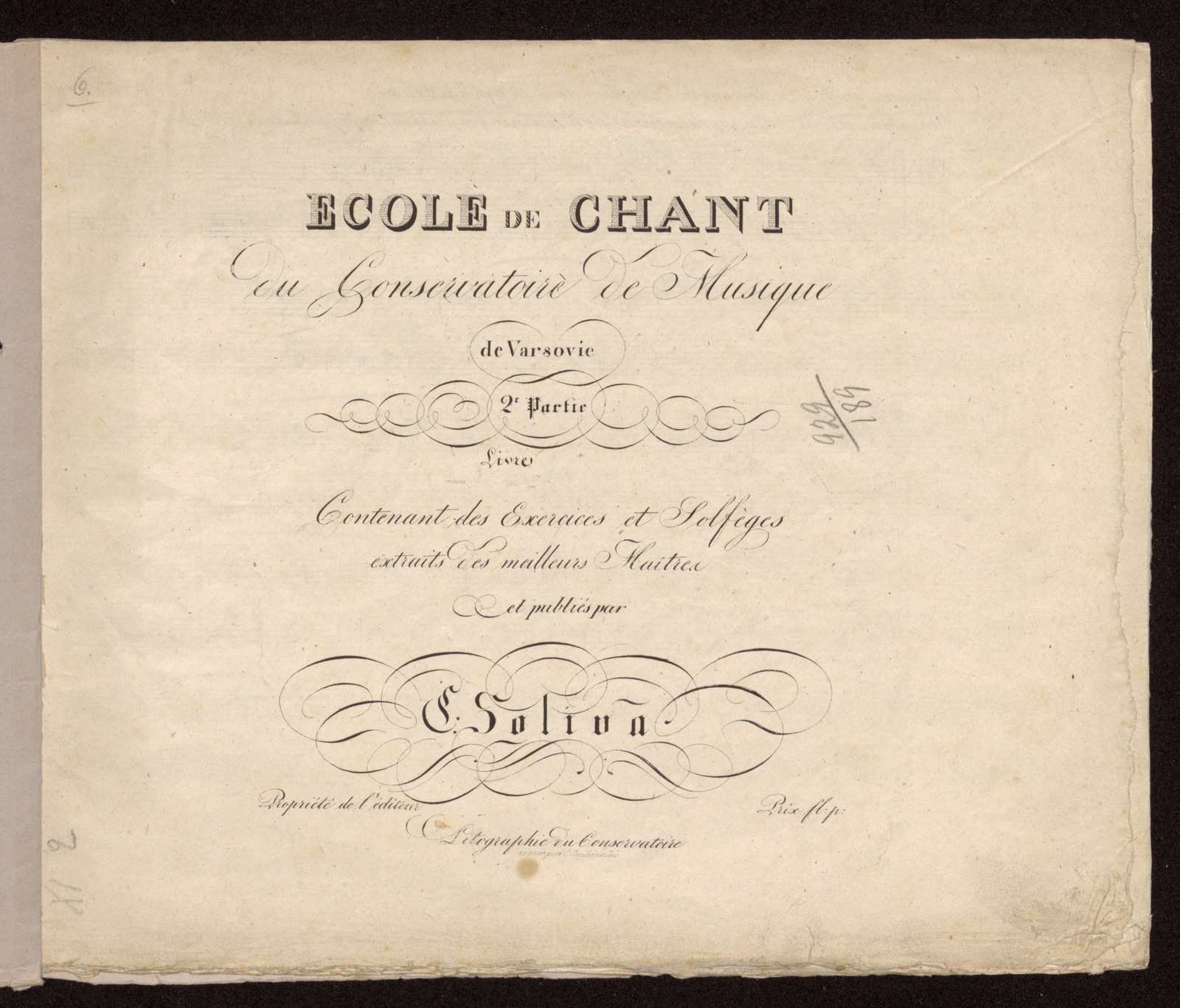 Изображение книги Ecole de chant du Conservatoirè de musique de Varsovie 2-e partie