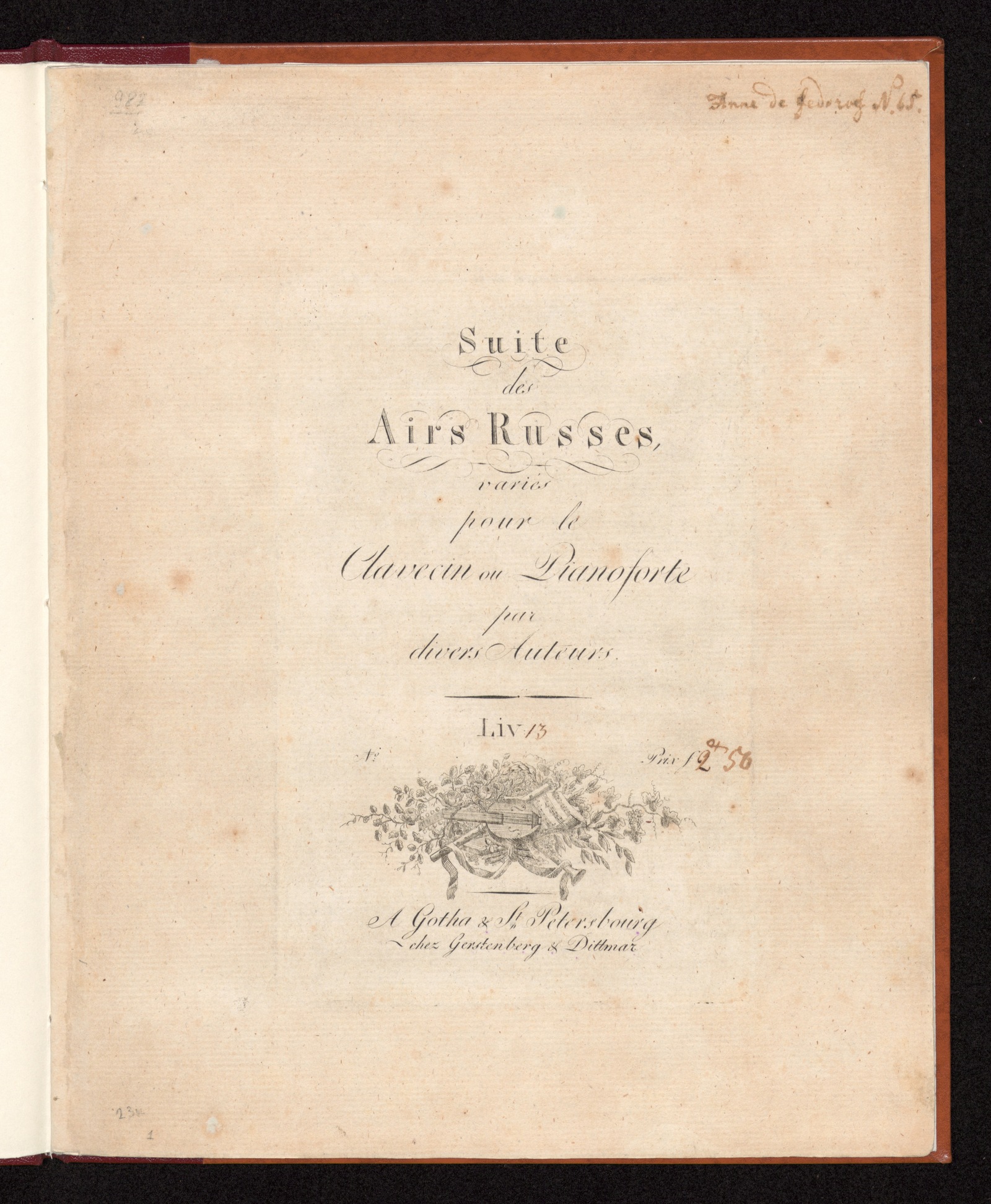 Изображение книги Suite des airs russes Liv. 13