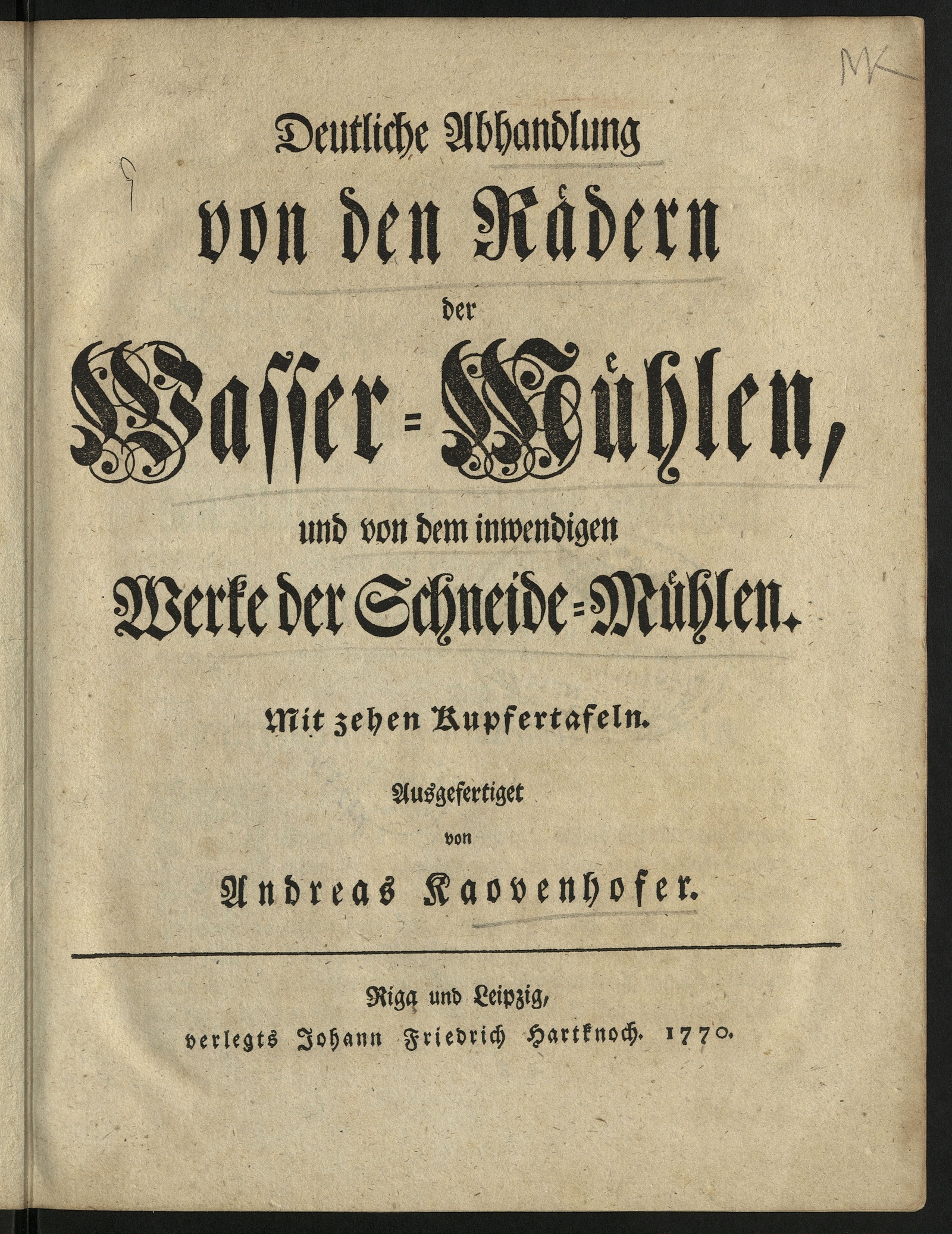 Изображение Deutliche Abhandlung von den Rädern der Wasser-Mühlen