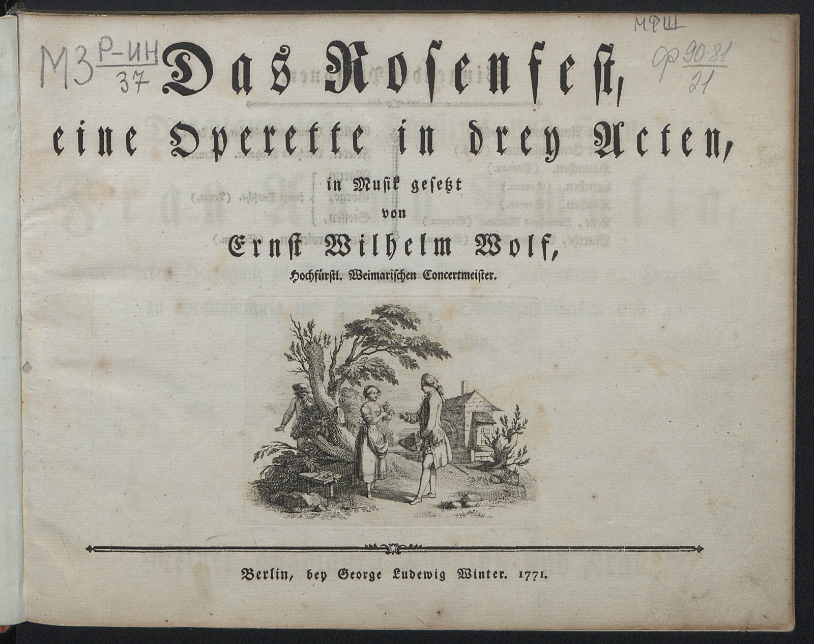 Изображение книги Das Rosenfest : eine Operette in drey Acten : [für Klavier mit untergelegten Text]