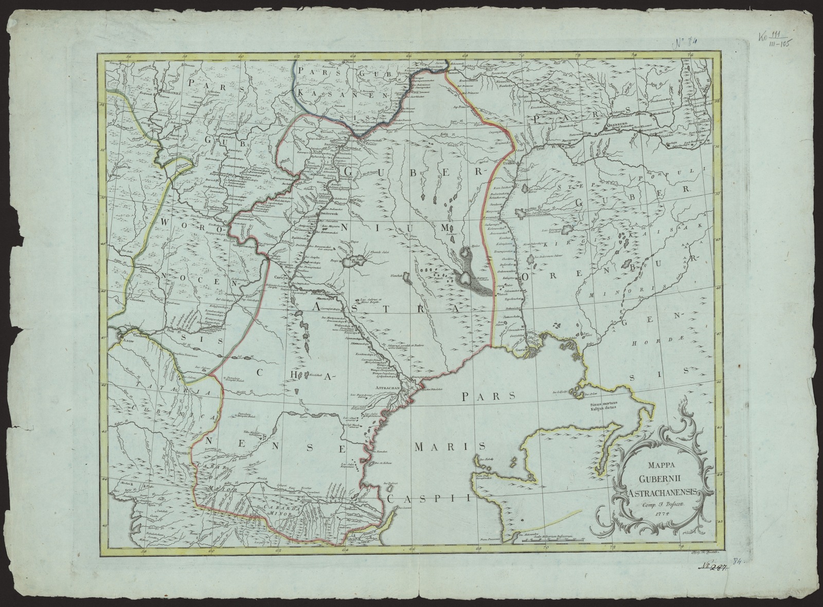 Изображение книги Mappa Gubernii Astrachanensis