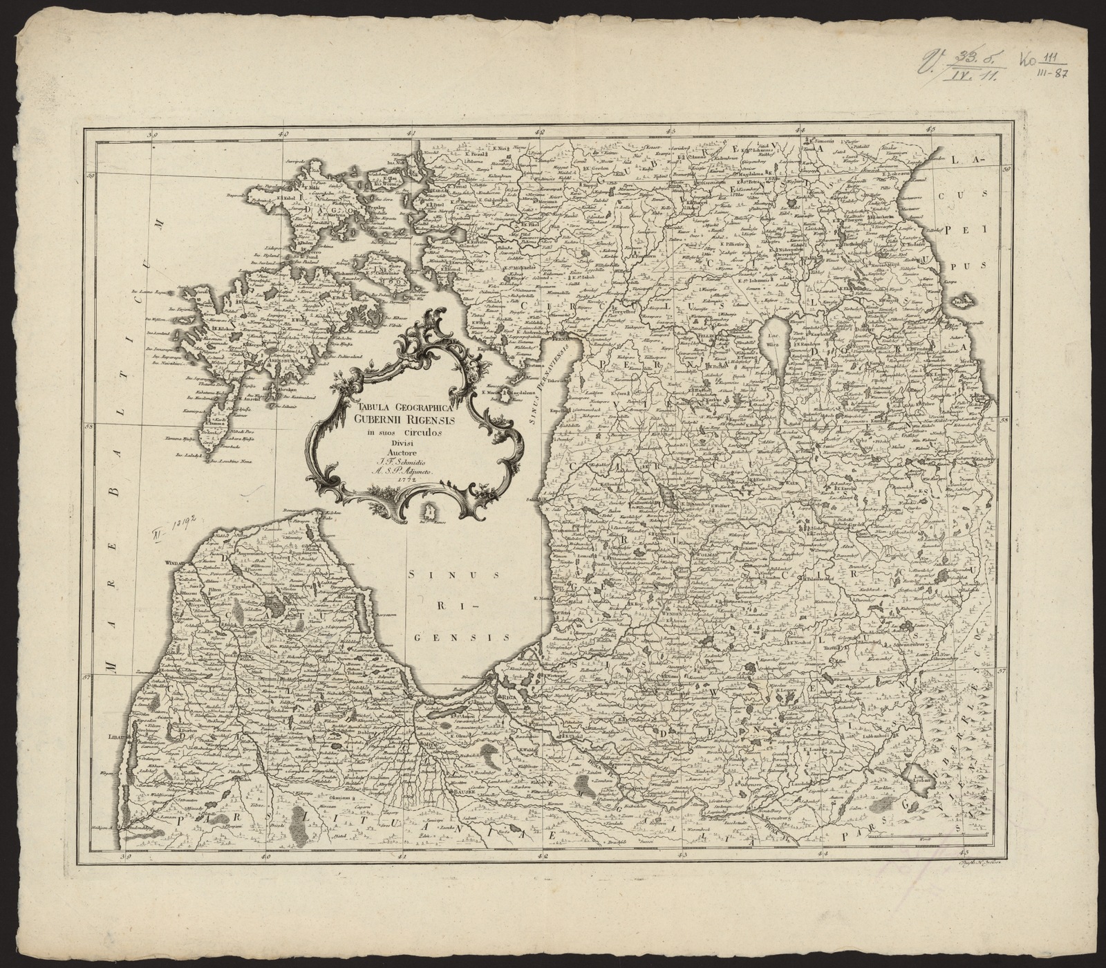 Изображение книги Tabula Geographica Gubernii Rigensis in suos circulos