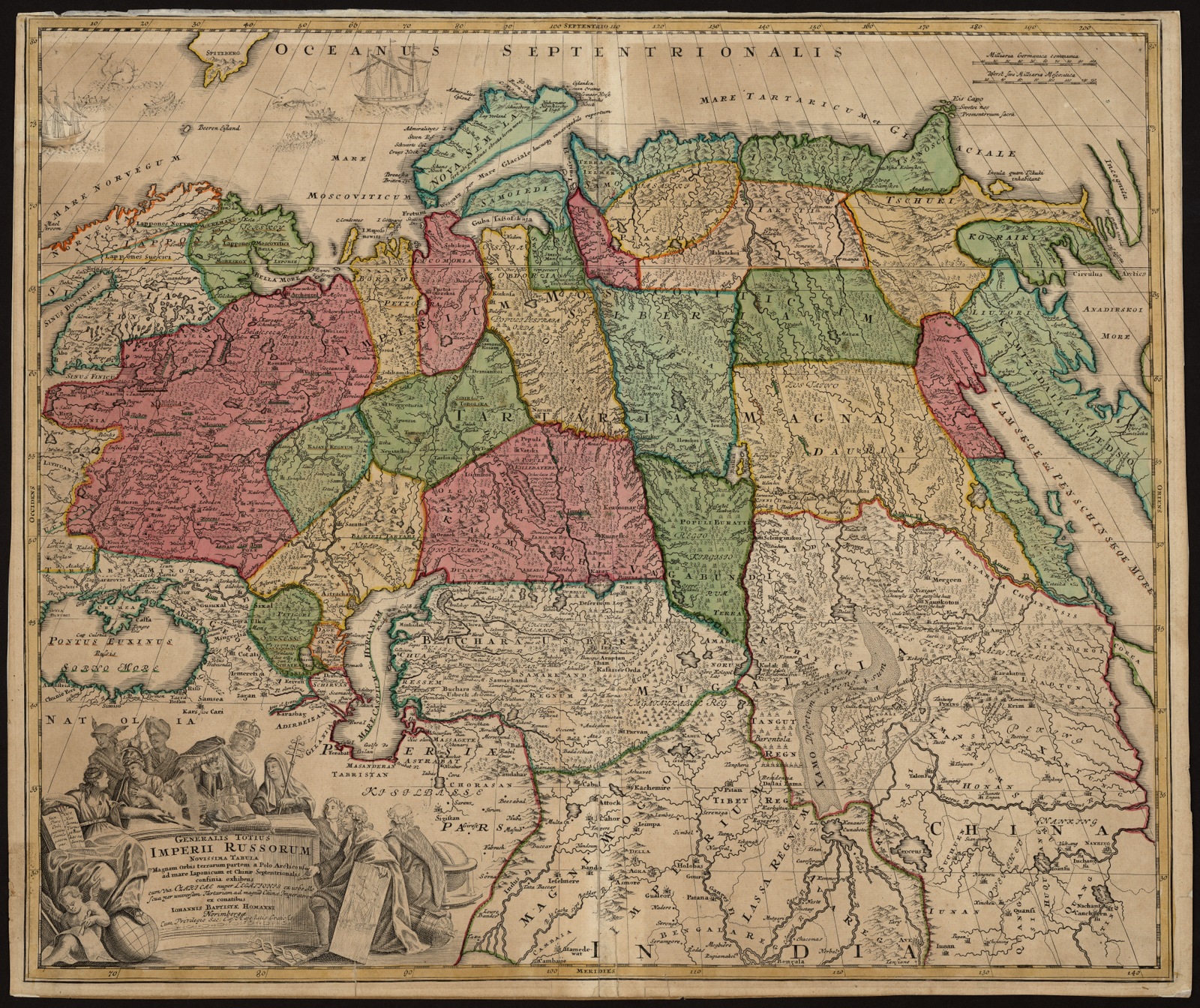 Изображение Российская империя. Generalis Totius Imperii Russorum Novissima Tabula Magnam Orbis terrarum partem a Polo Arctico usq[ue] ad mare...
