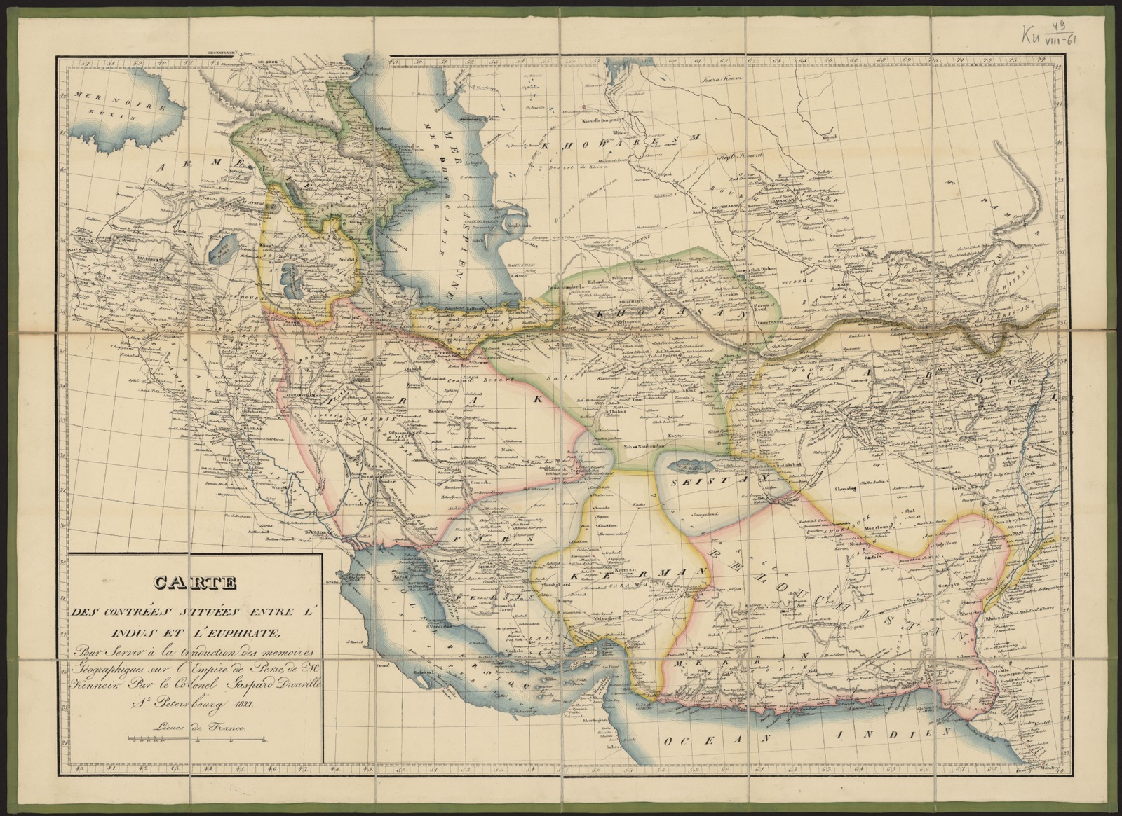 Изображение книги Carte des contrées situées entre l'Indus et l'Euphrate. Pour Servir a la traduction des memoires Geographiques sur l'Empire de Perse, de M-r Kinneiv,
