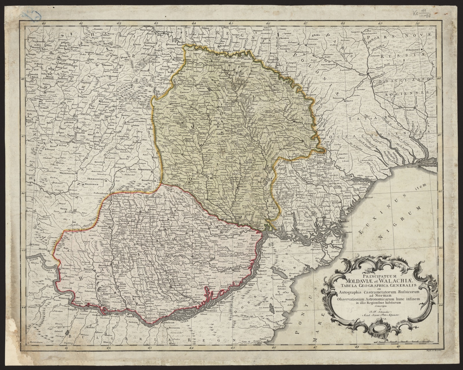 Изображение книги Principatuum Moldaviae et Walachiae Tabula Geographica Generalis ex Autographis Castrametatorum Russicorum ad Normam Observationum Astronomicarum hunc infinem in illis Regionibus habitarum