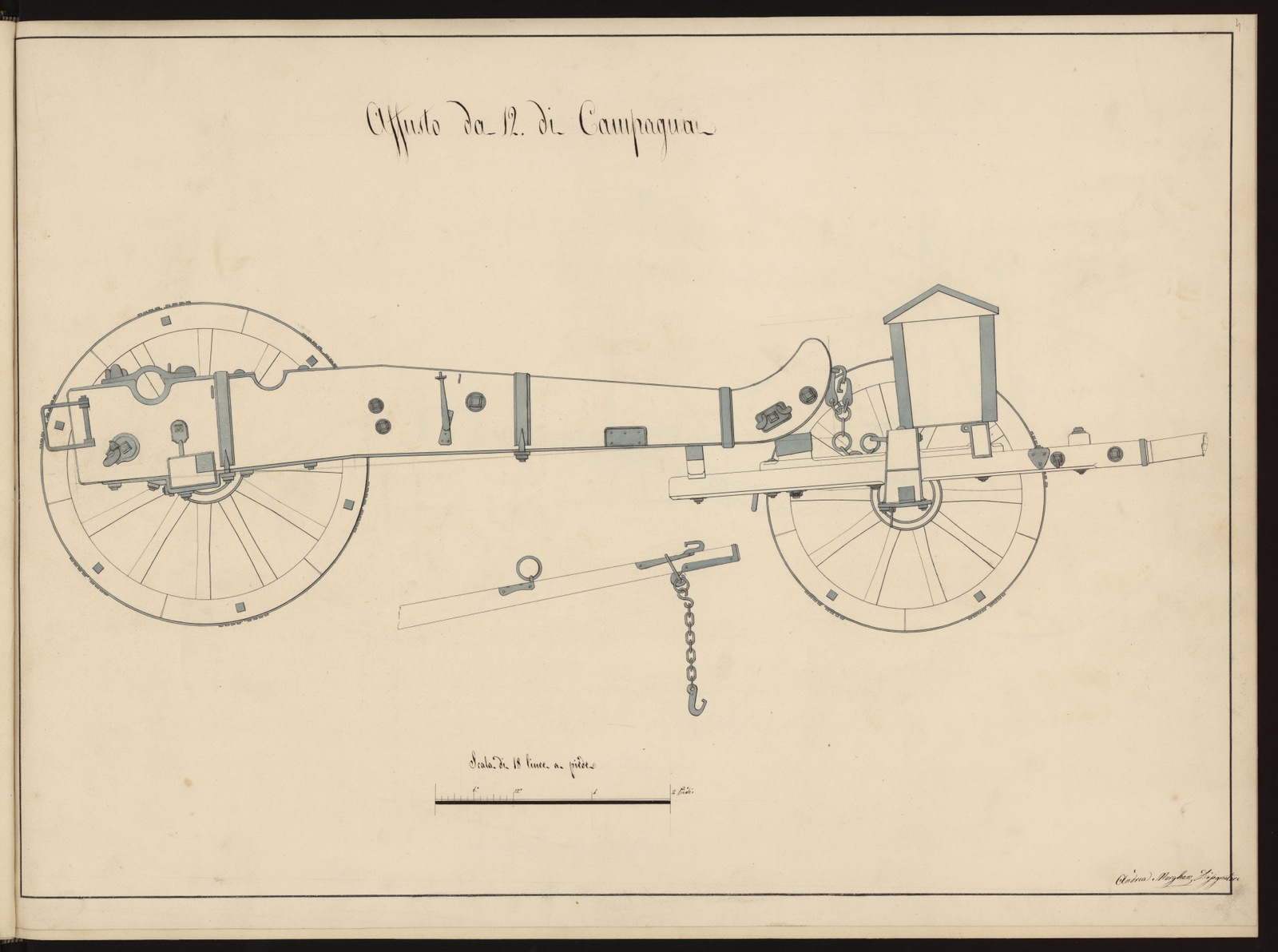 Изображение Dessine de l'artillerie italienne (Чертежи орудий итальянской артиллерии)