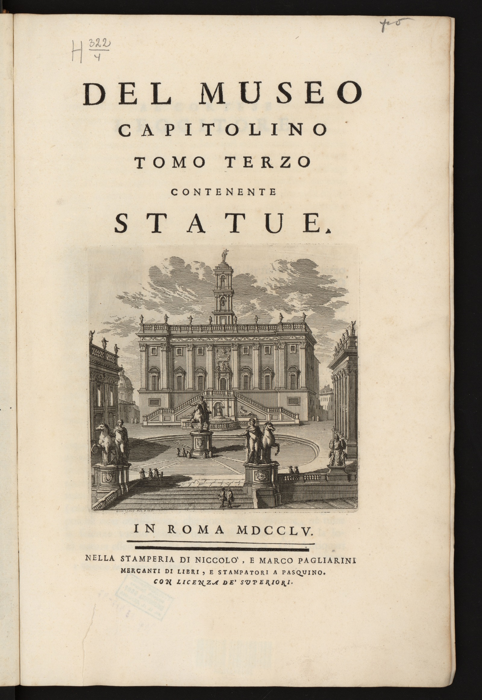Изображение книги Del Museo Capitolino. T. 3