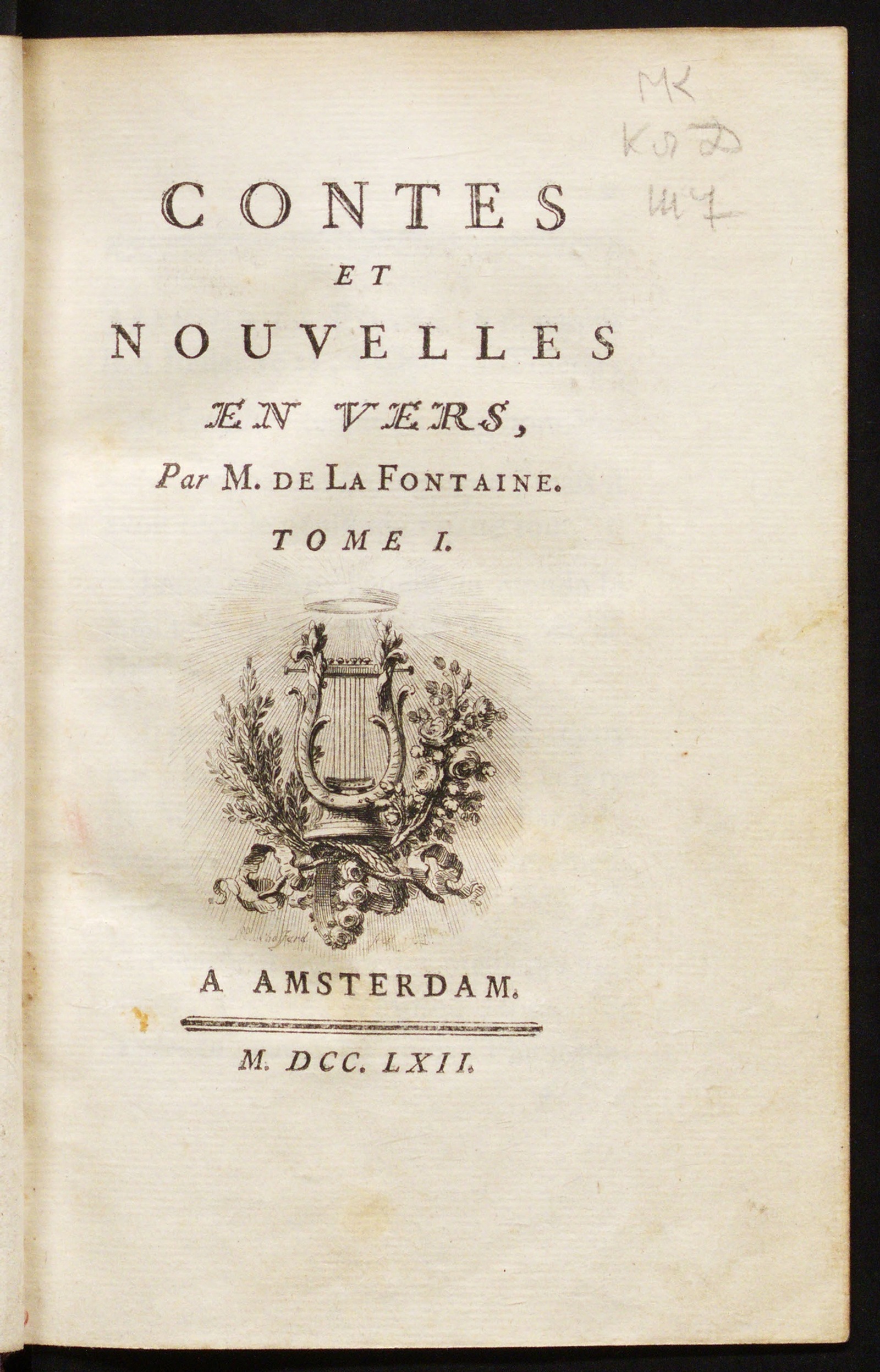 Изображение книги Contes et nouvelles en vers, Par M. de La Fontaine. - T. 1-2. T. 1