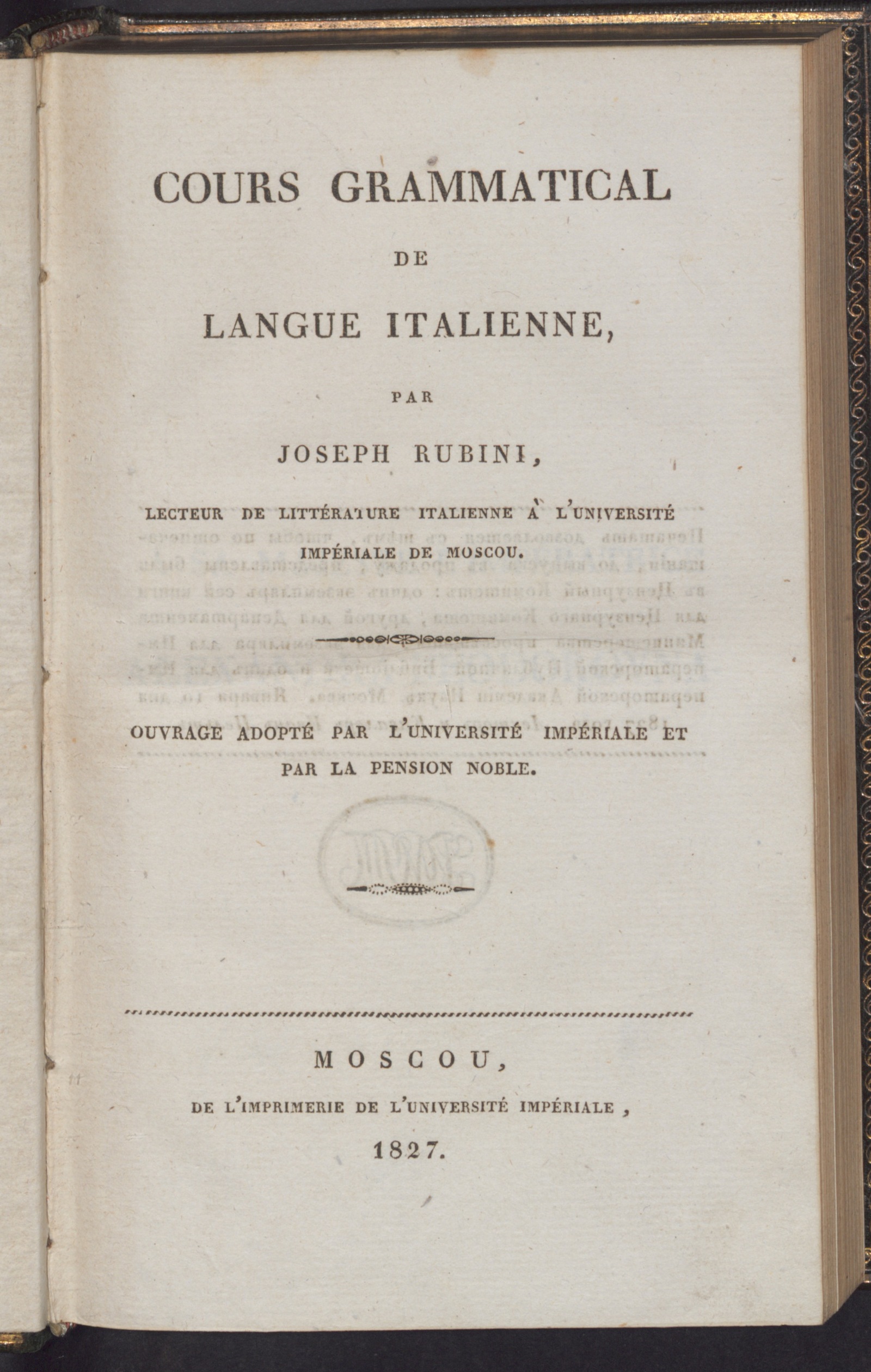 Изображение книги Cours grammatical de langue italienne