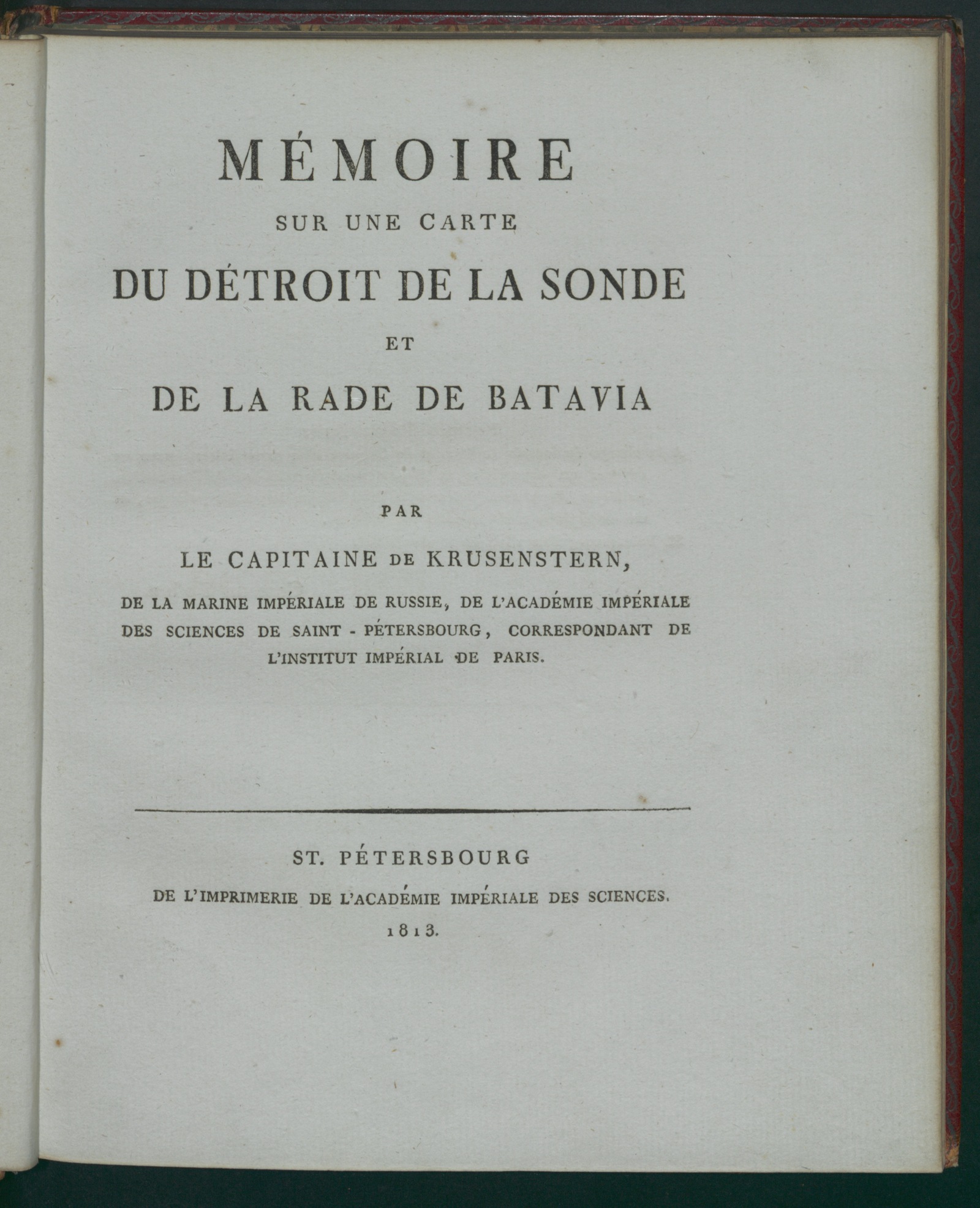 Изображение книги Mémoire sur une carte du détroit de la Sonde et de la rade de Batavia