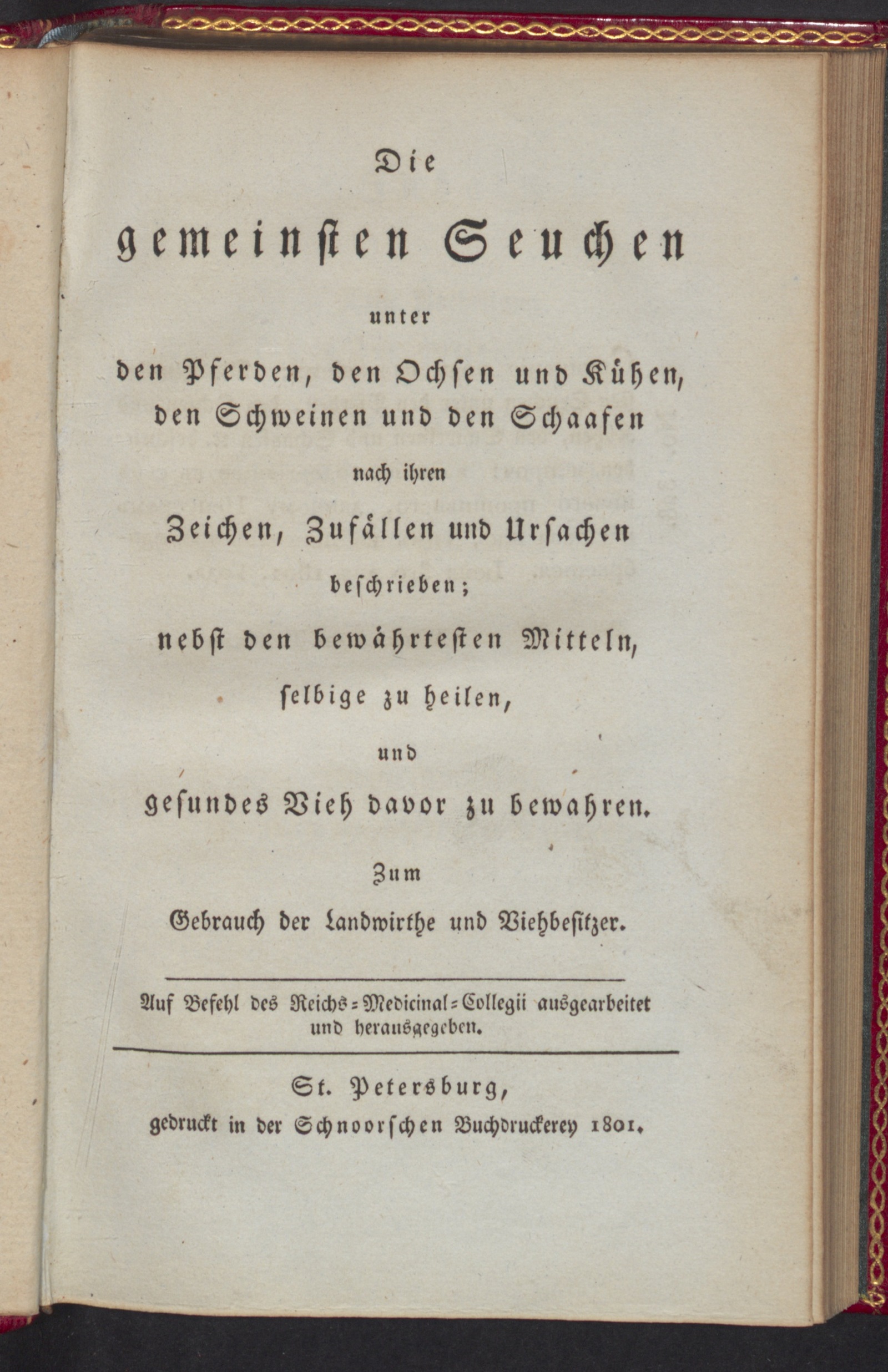 Изображение книги Die gemeinsten Seuchen unter den Pferden, den Ochsen und Kühen, den Schweinen und den Schaafen nach ihren Zeichen, Zufällen und Ursachen beschrieben