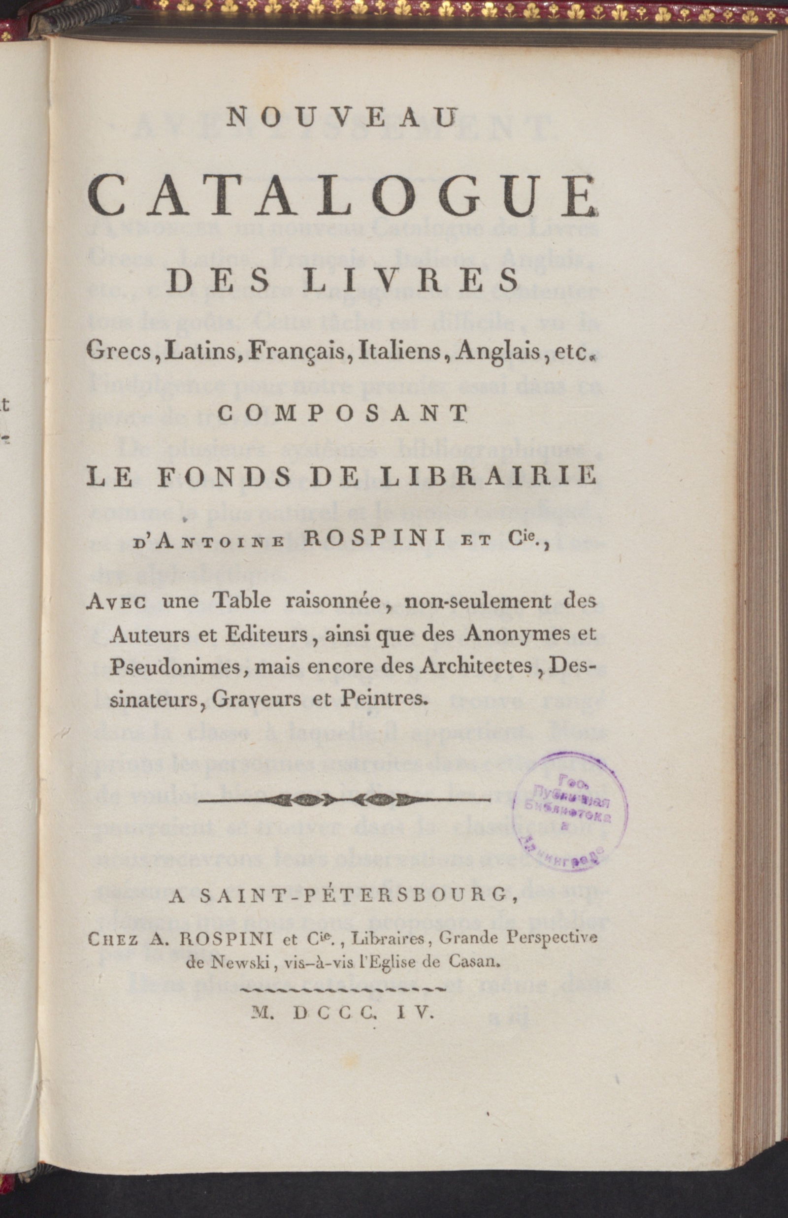 Изображение книги Nouveau catalogue des livres grecs, latins, français, italiens, anglais, etc.