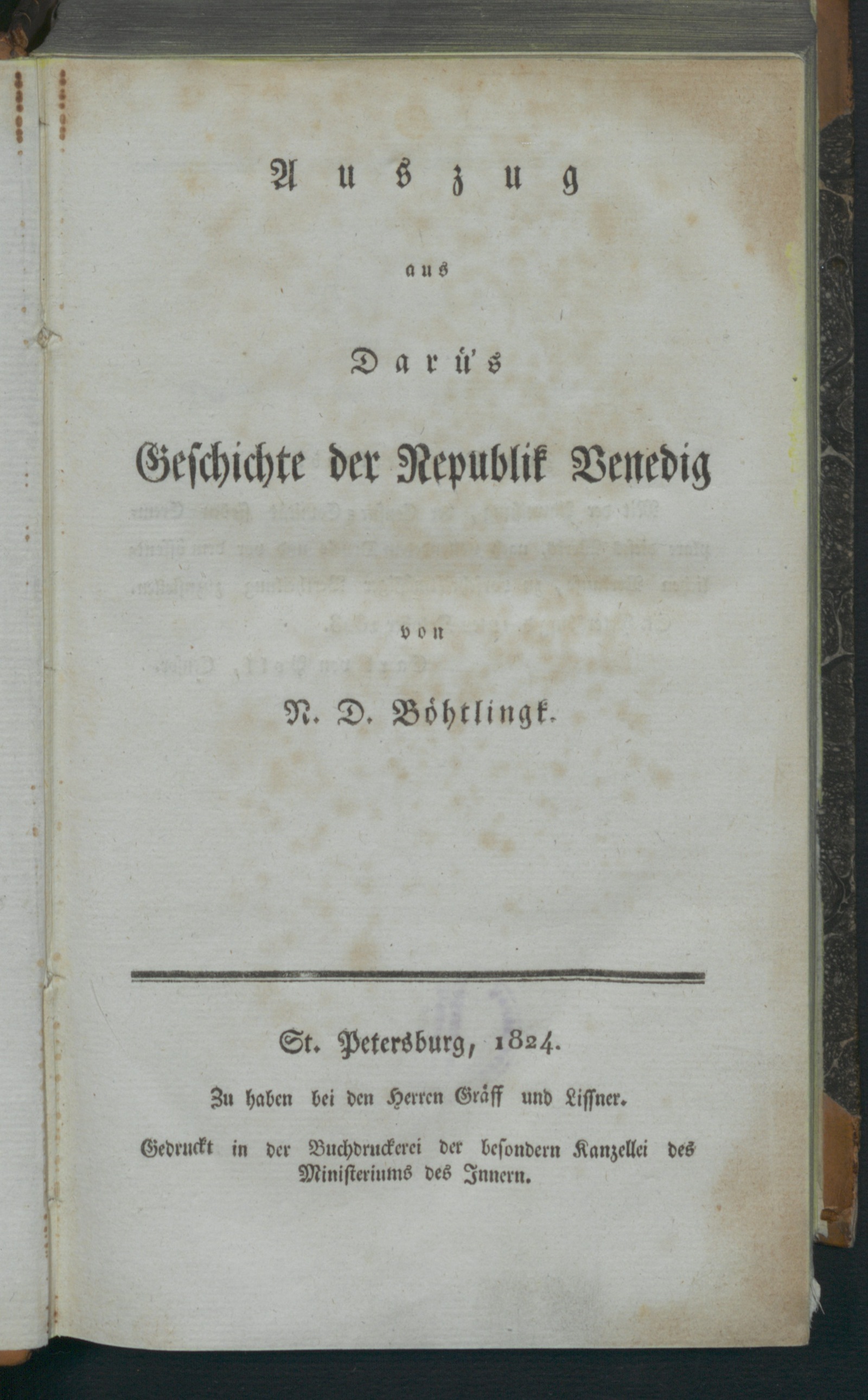 Изображение книги Auszug aus Darü's Geschichte der Republik Venedig