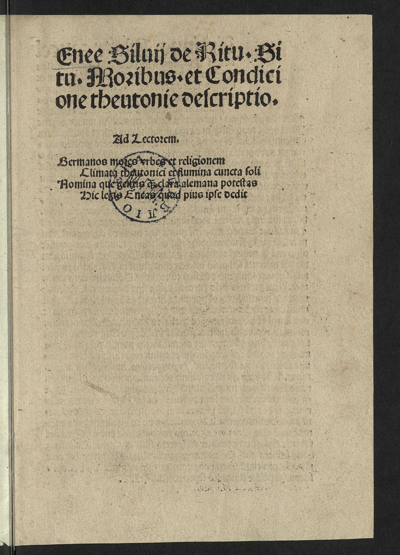 Изображение книги De ritu, situ, moribus et conditione Teutoniae, sive Germania