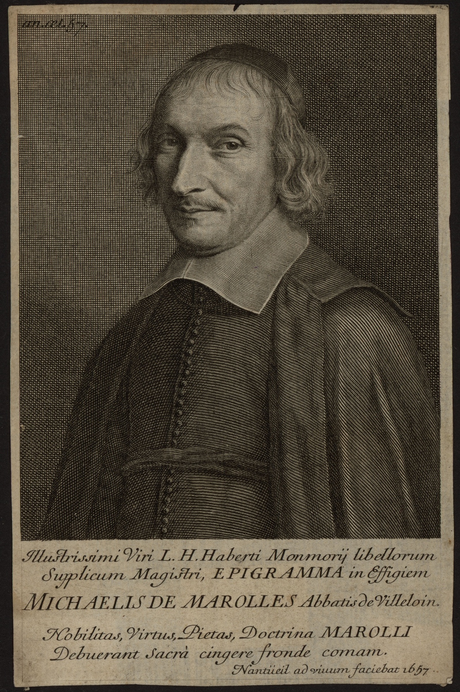 Изображение Illustrissimi viri L. H. Haberti Monmorij libellorum supplicum magistri, epigramma im effigiem Michaelis de Marolles abbatis de Villeloin.