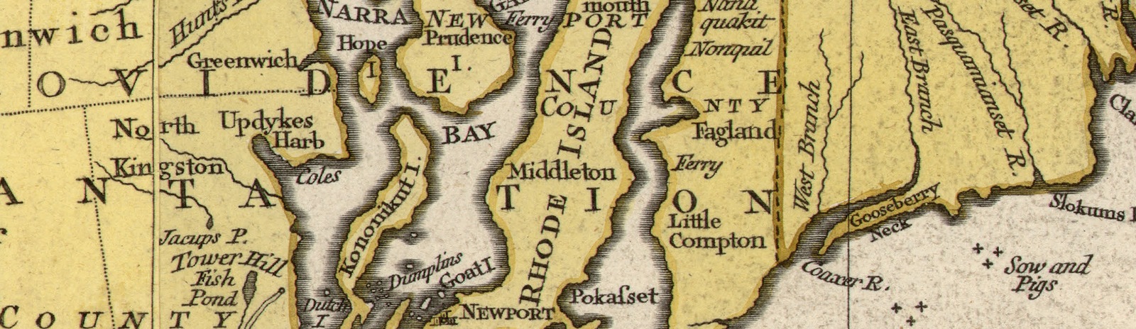 Фоновое изображение Карта наиболее заселённой части Новой Англии