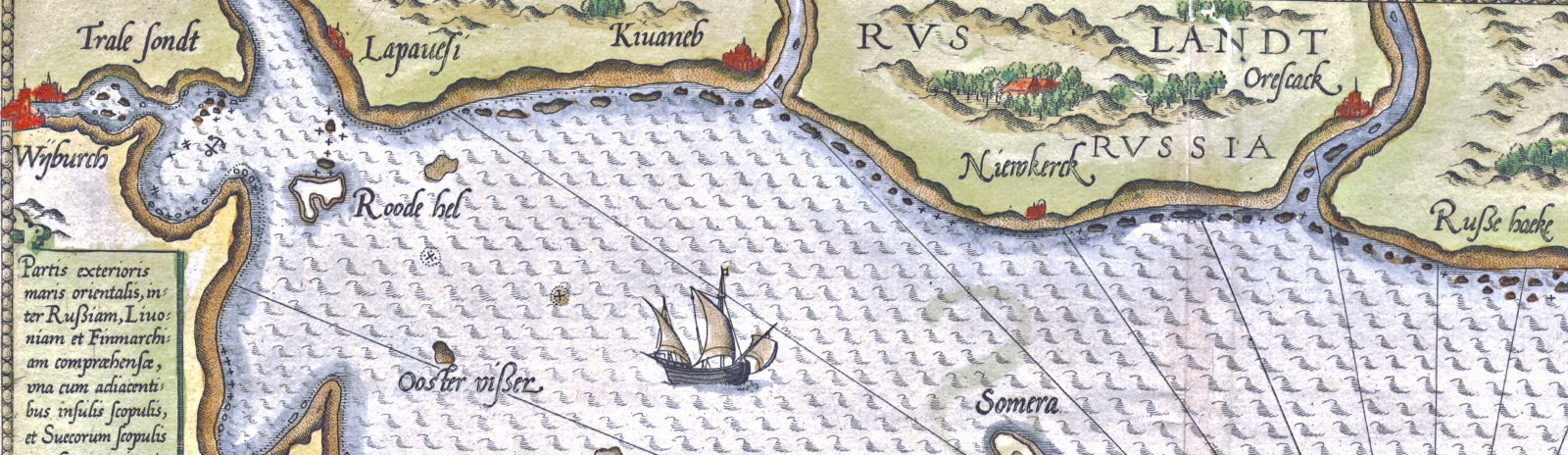 Изображение книжного памятника 'Карта Финского залива Лукаса Вагенера'