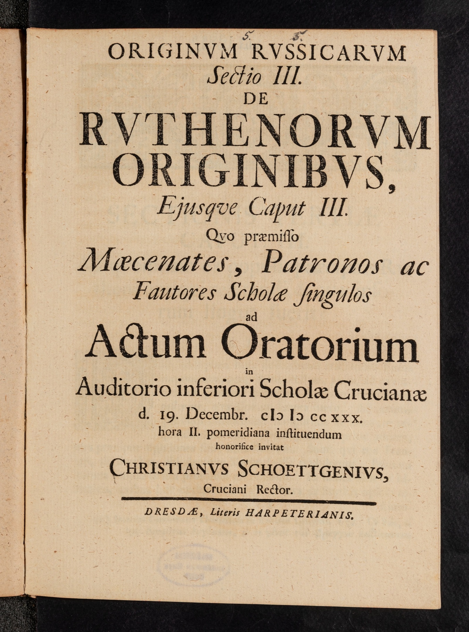 Изображение книги Originum Russicarum Sectio III. De Ruthenorum Originibus, Ejusque Caput III