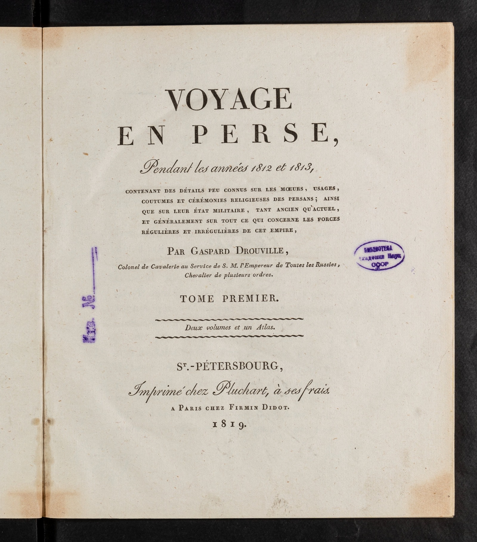 Изображение Voyage en Perse, Pendant les années 1812 et 1813. T. 1