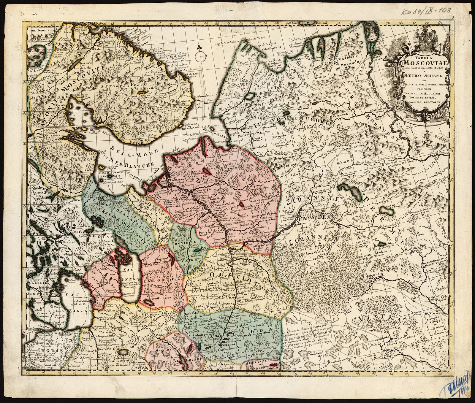 Изображение книги Гравированная карта Московии начала XVIII века