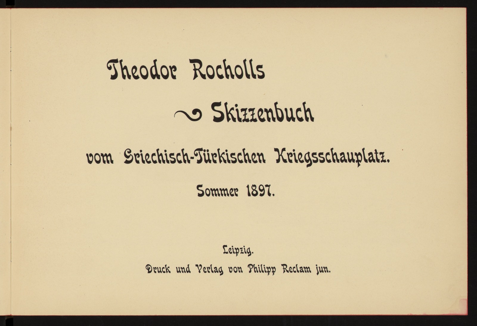 Изображение книги Theodor Rocholls Skizzenbuch vom Griechisch-Türkischen Kriegsschauplatz