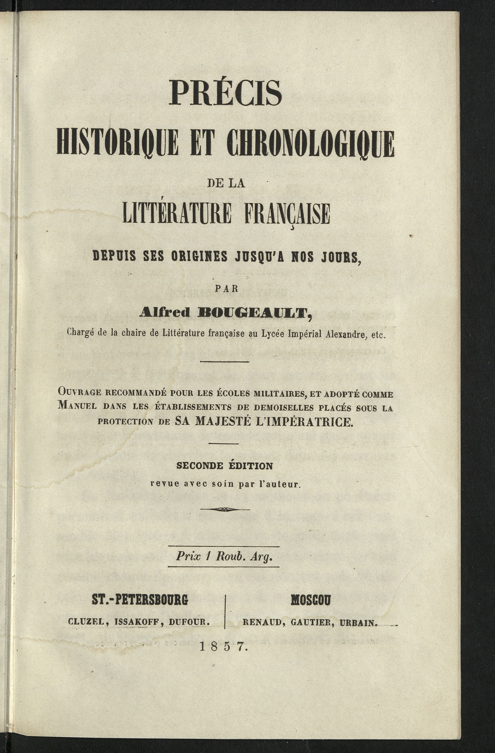 Изображение книги Précis historique et chronologique de la littérature française depuis ses origines jusqu'à nos jours