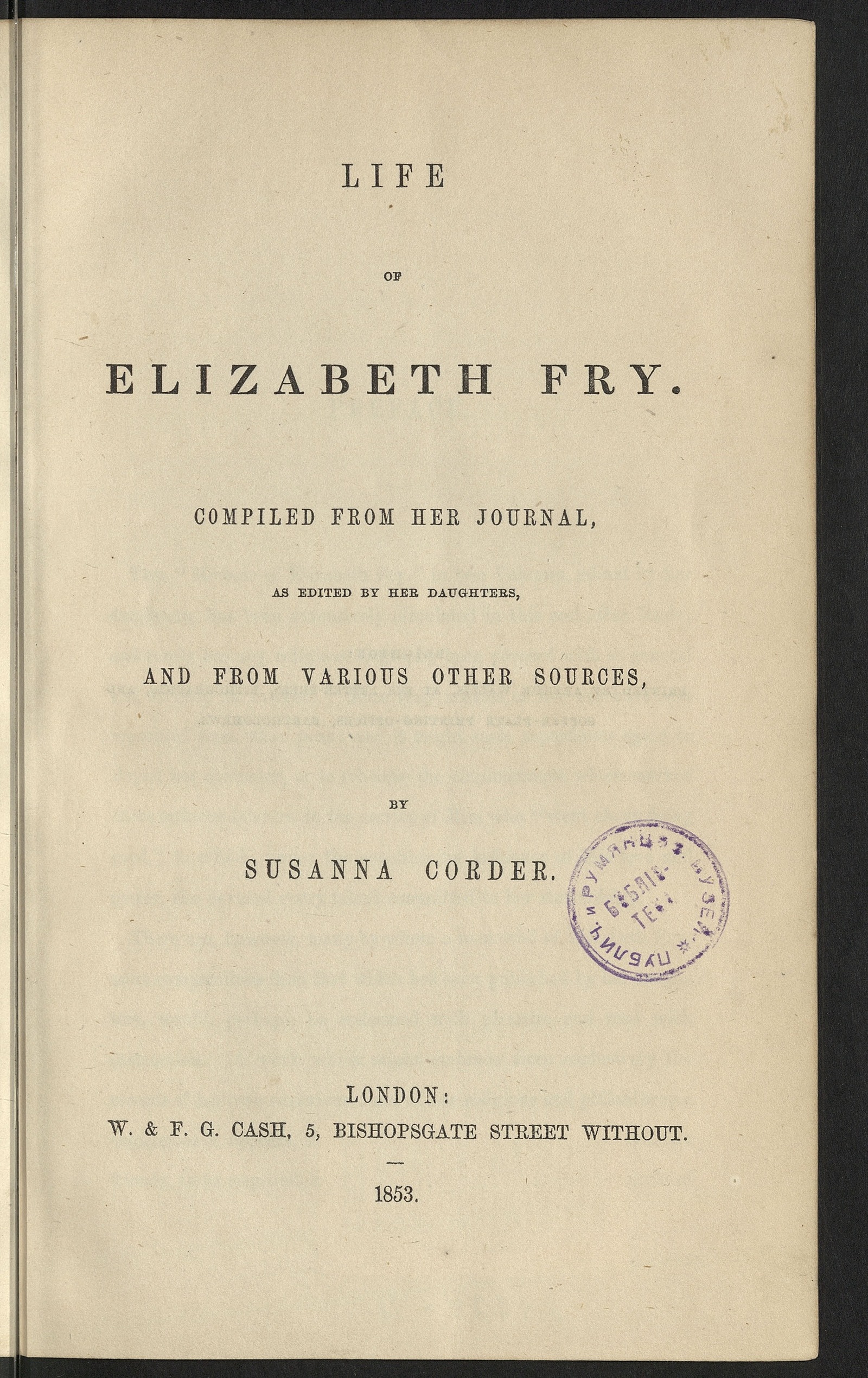 Изображение книги Life of Elizabeth Fry