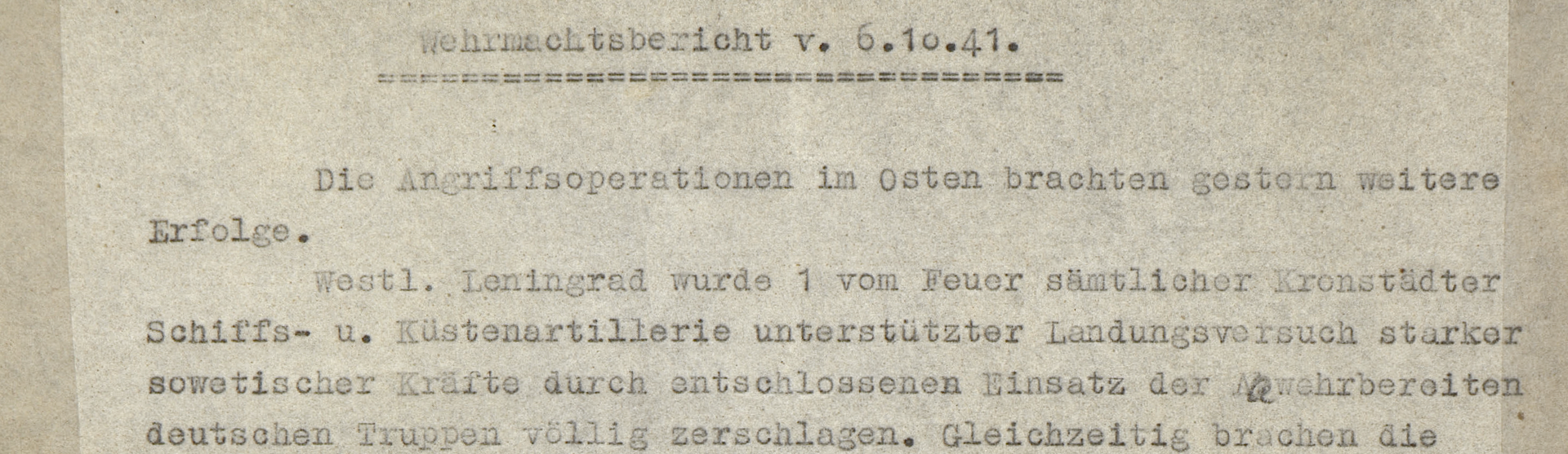 Фоновое изображение Сводка Вермахта от 6 октября 1941
